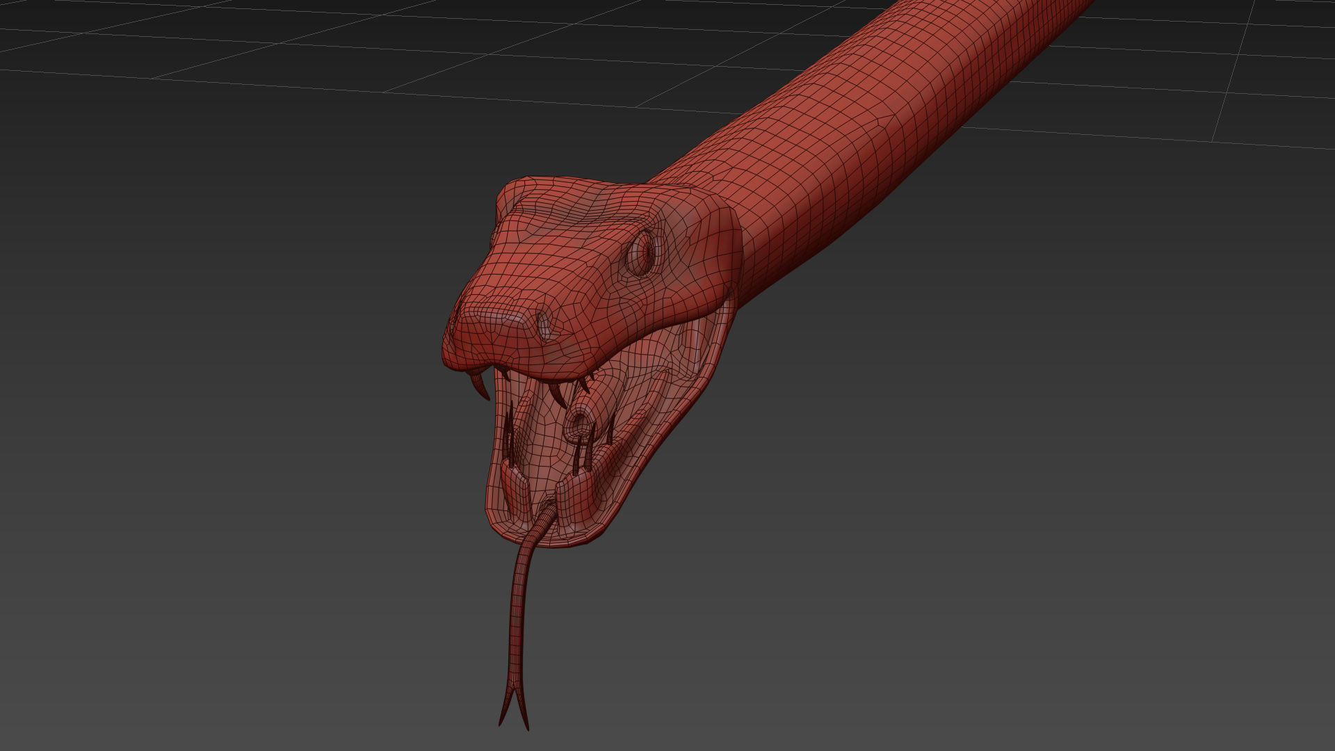 Green Emerald Boa Snake Shape 3D model_7