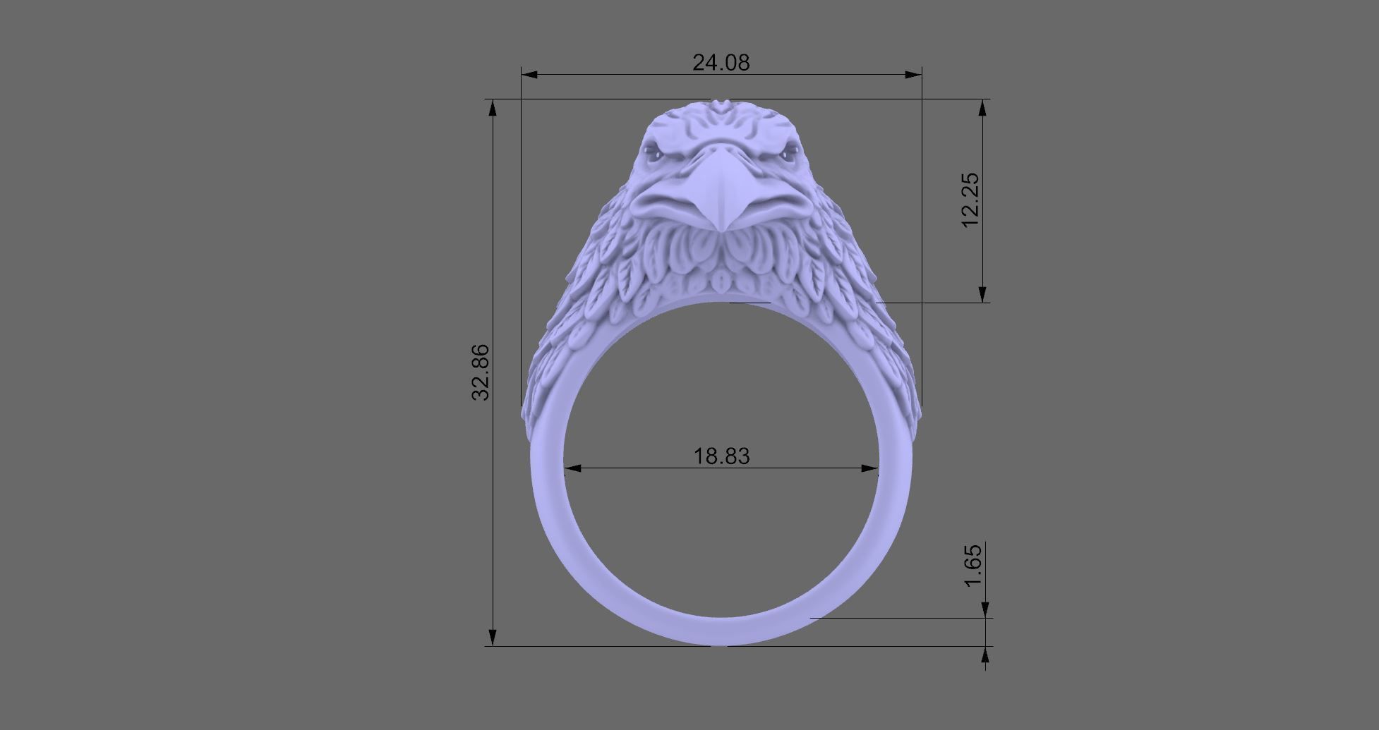 Eagle Ring 3D print model_5