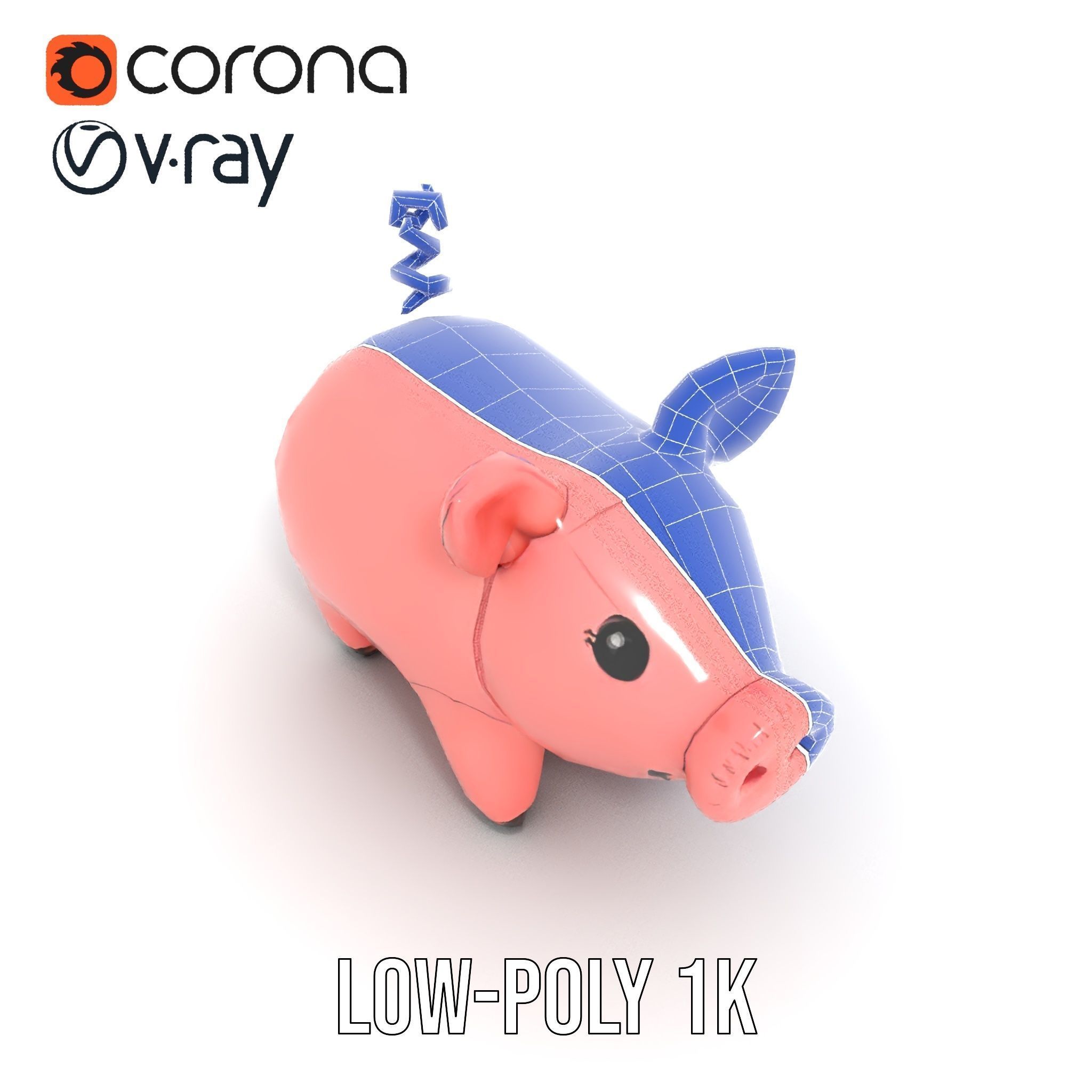 Cute Pig Character D Model Pack Low-poly 3D model_20
