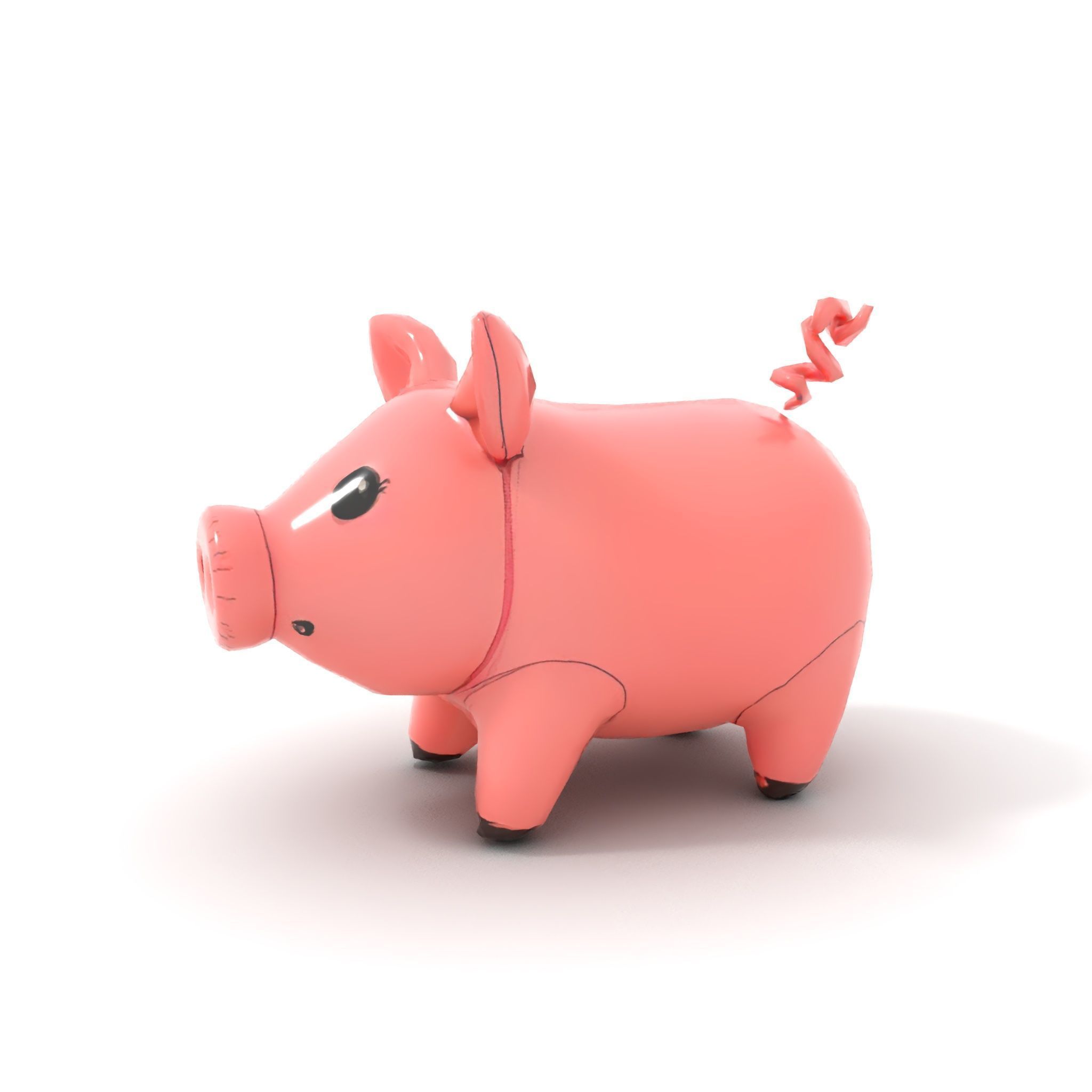 Cute Pig Character D Model Pack Low-poly 3D model_14