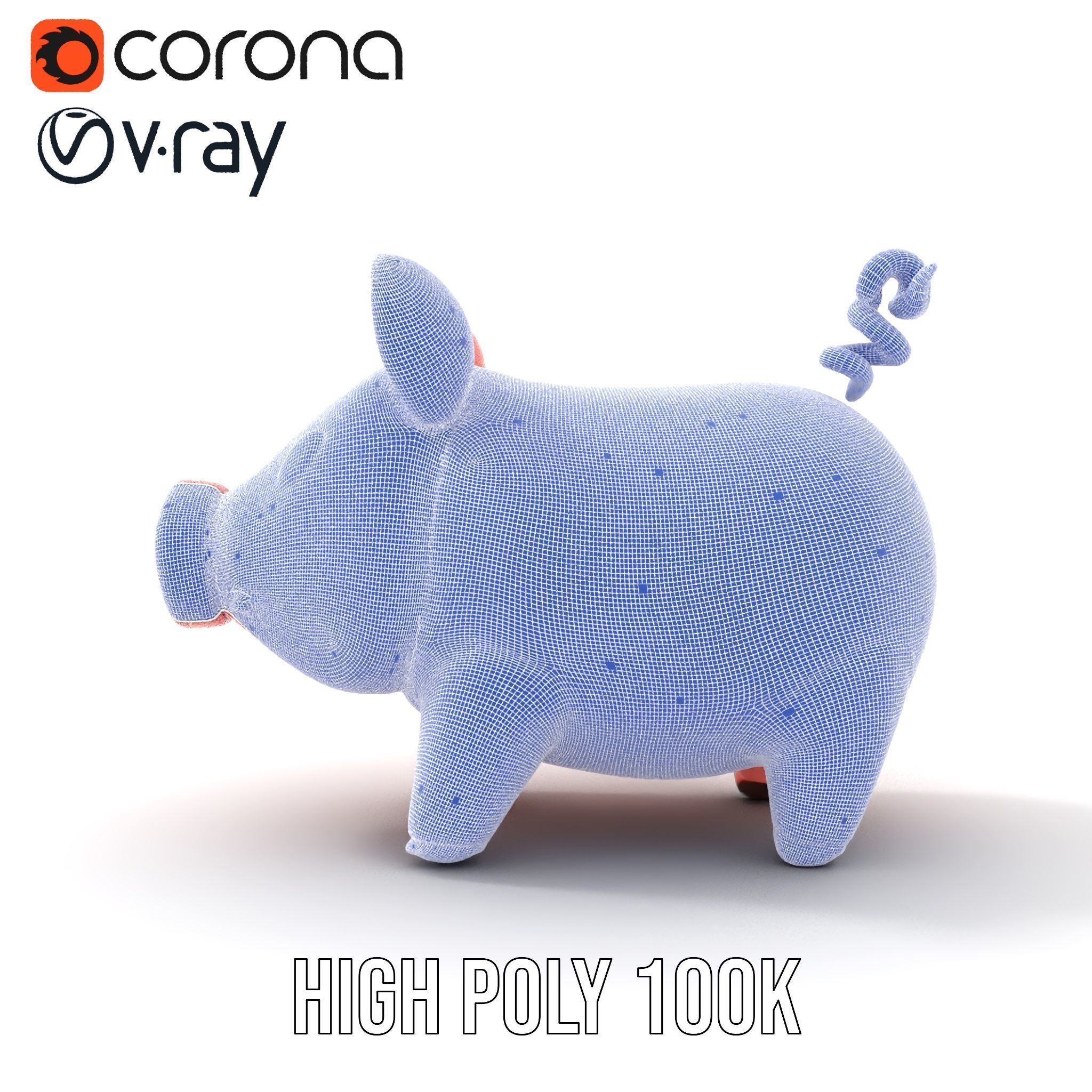 Cute Pig Character D Model Pack Low-poly 3D model_31