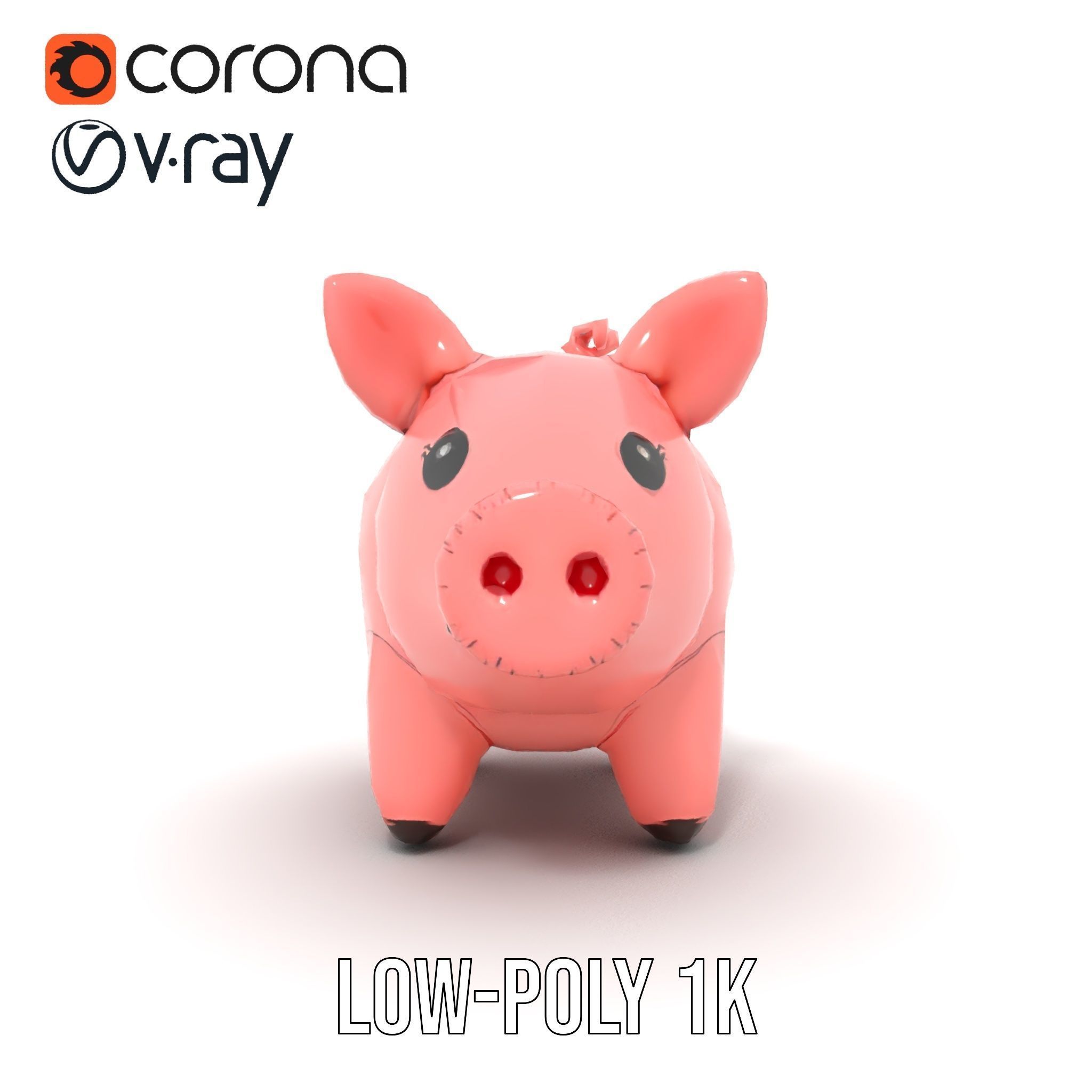 Cute Pig Character D Model Pack Low-poly 3D model_25