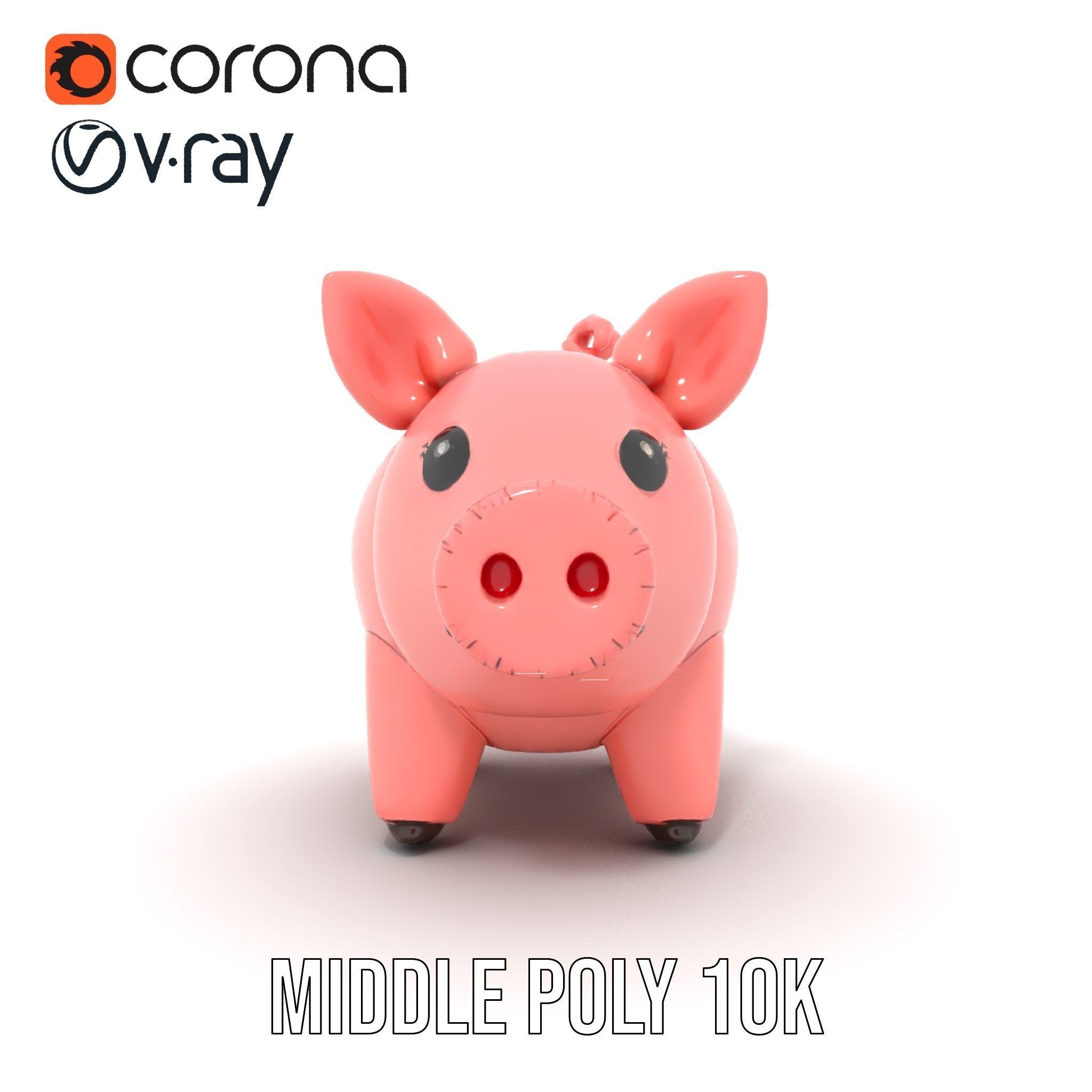 Cute Pig Character D Model Pack Low-poly 3D model_16