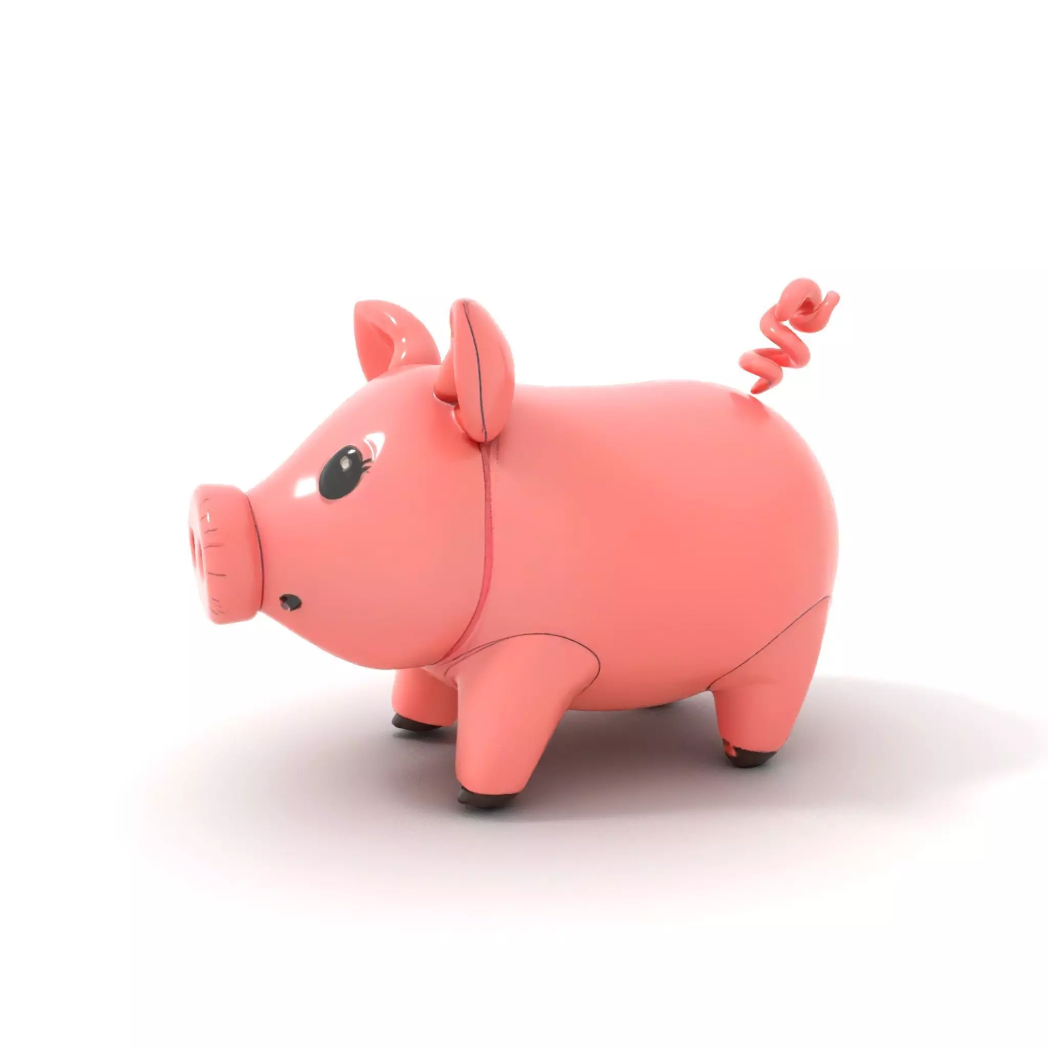 Cute Pig Character D Model Pack Low-poly 3D model_0