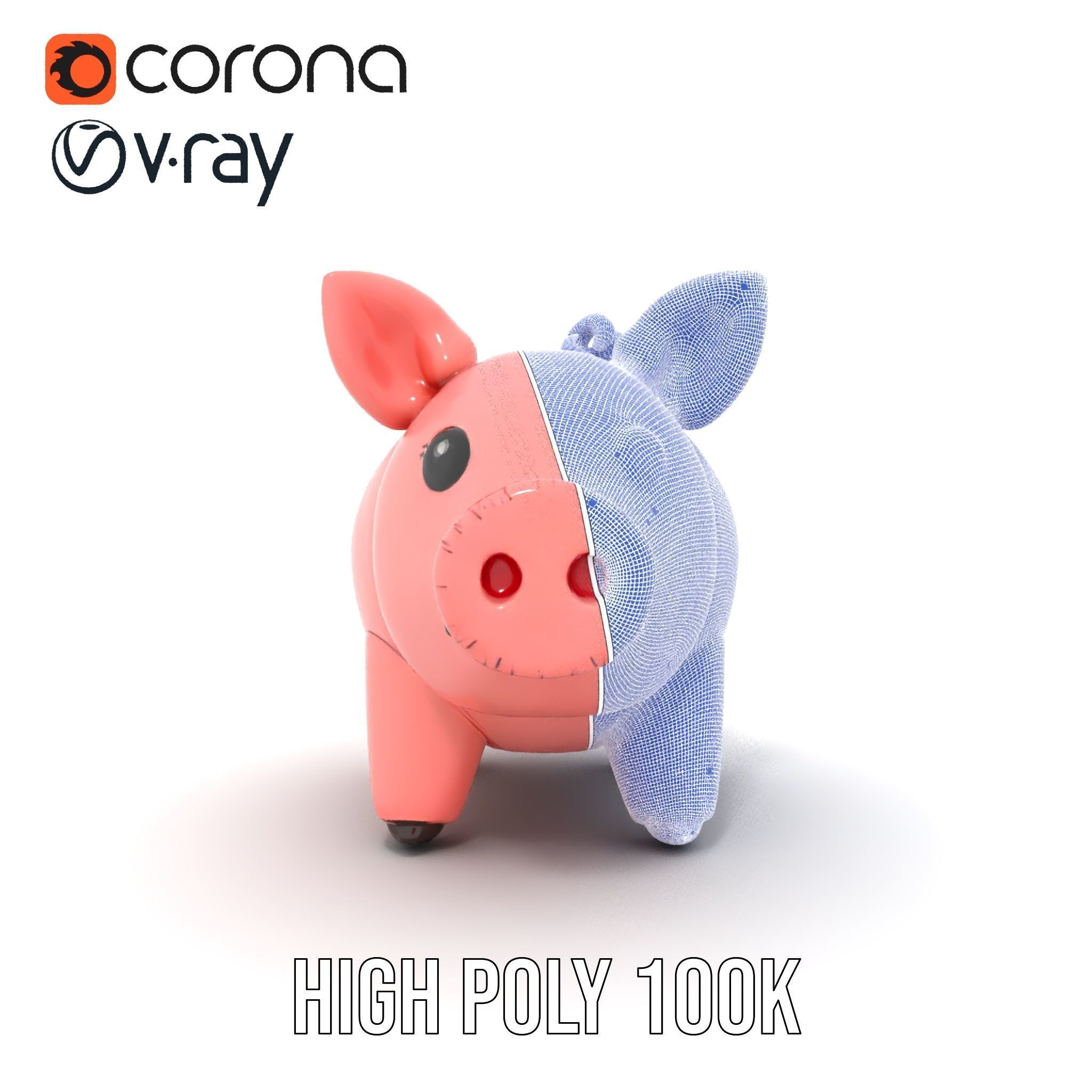 Cute Pig Character D Model Pack Low-poly 3D model_34