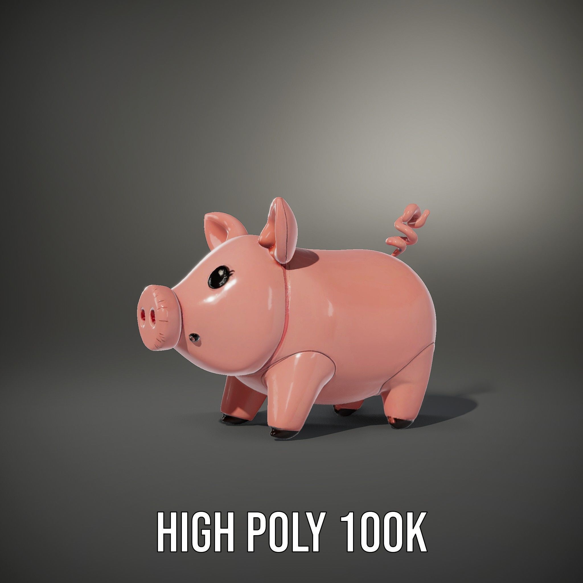 Cute Pig Character D Model Pack Low-poly 3D model_8