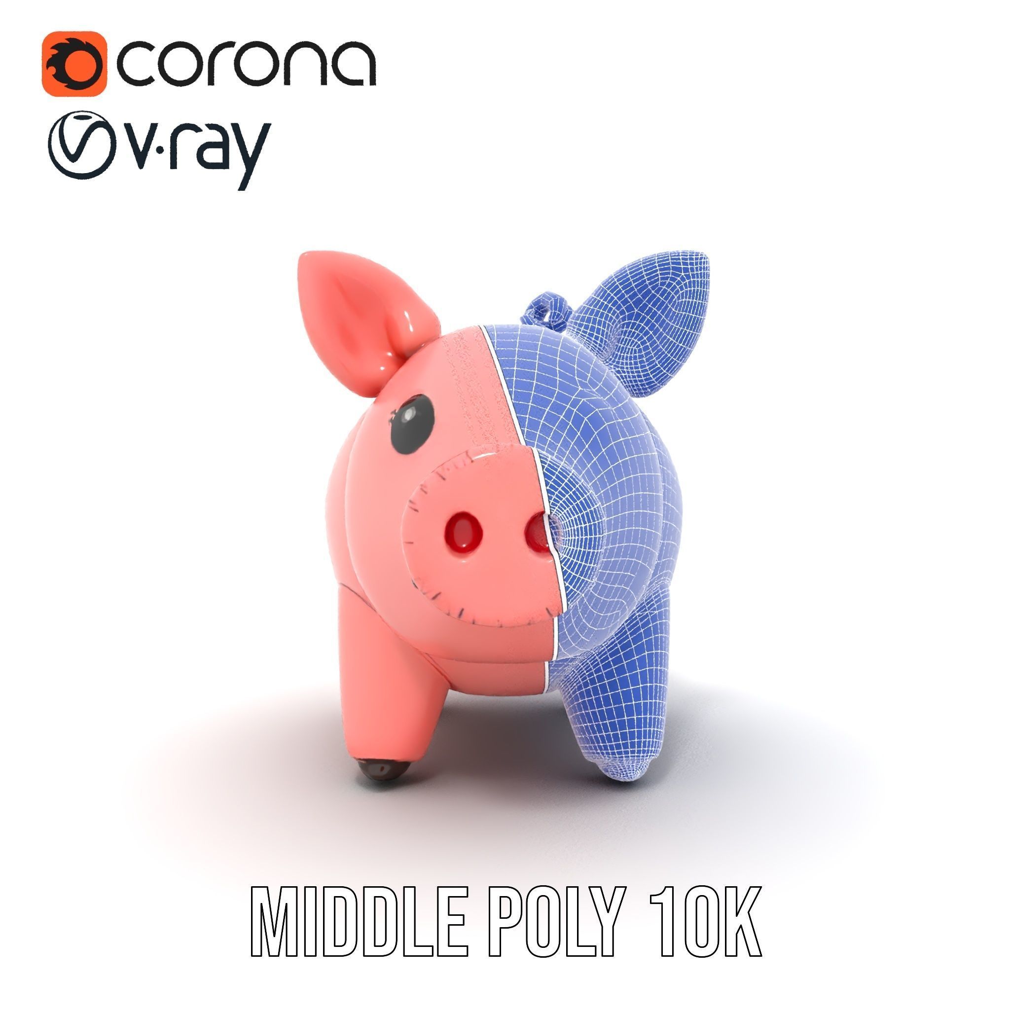 Cute Pig Character D Model Pack Low-poly 3D model_24