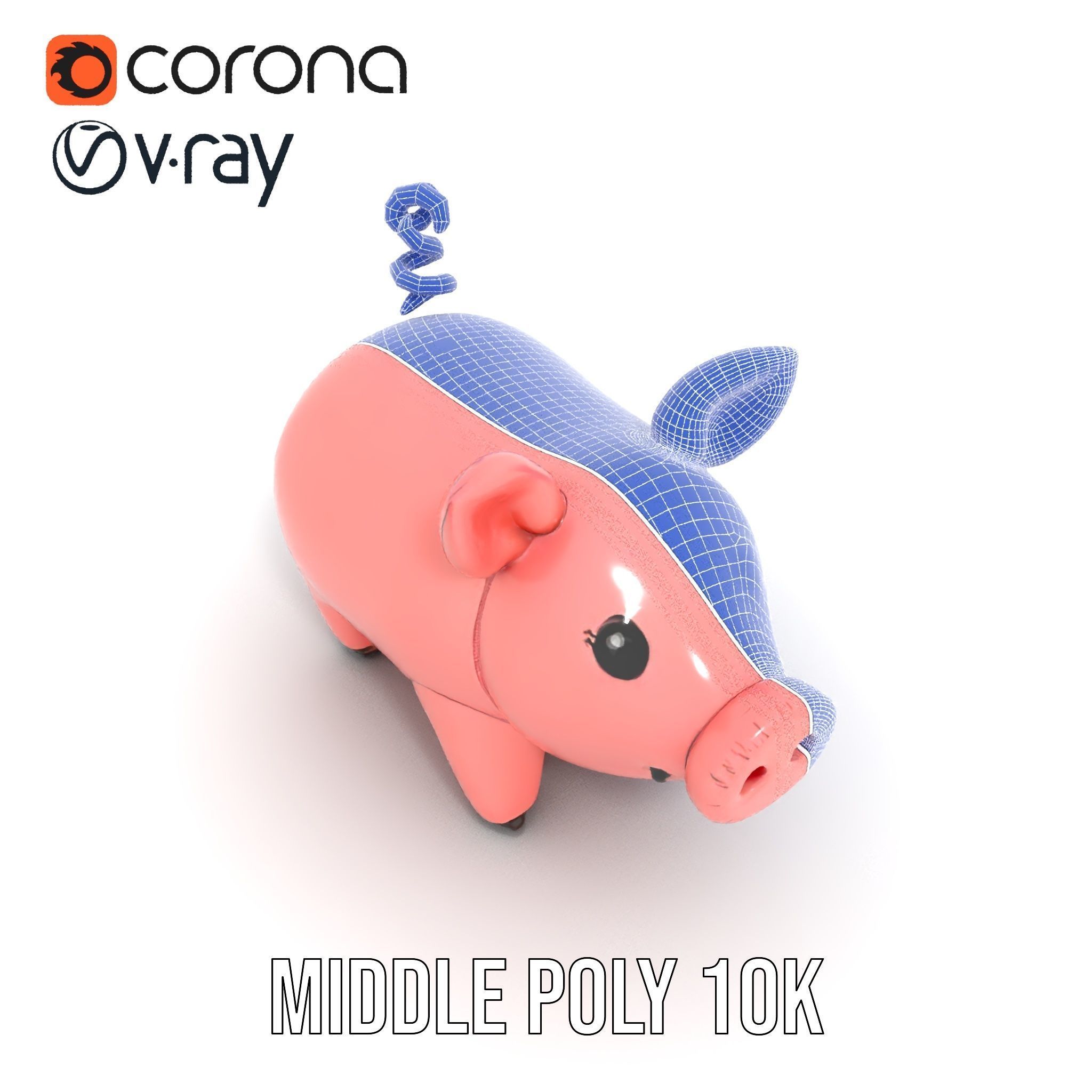 Cute Pig Character D Model Pack Low-poly 3D model_29