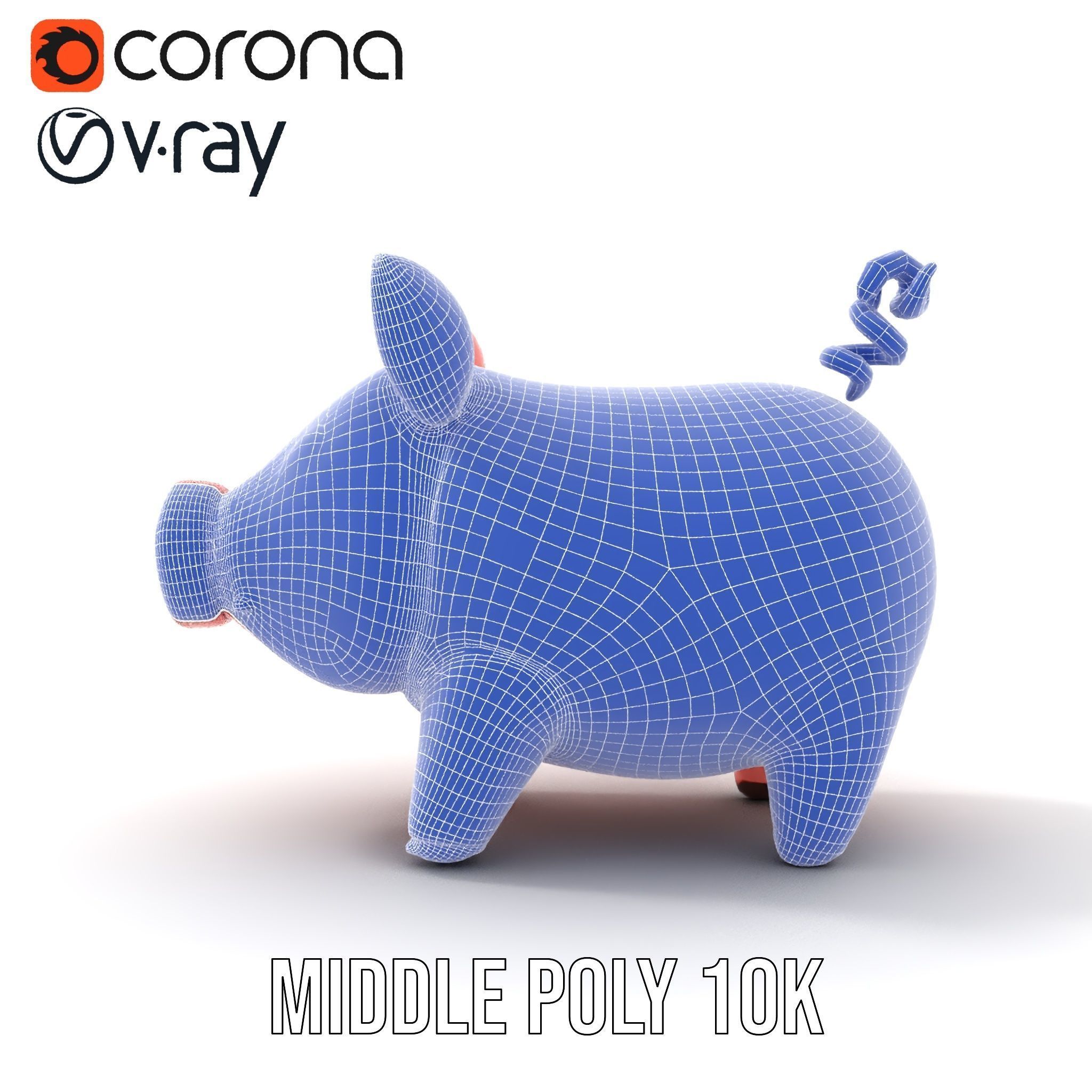 Cute Pig Character D Model Pack Low-poly 3D model_22