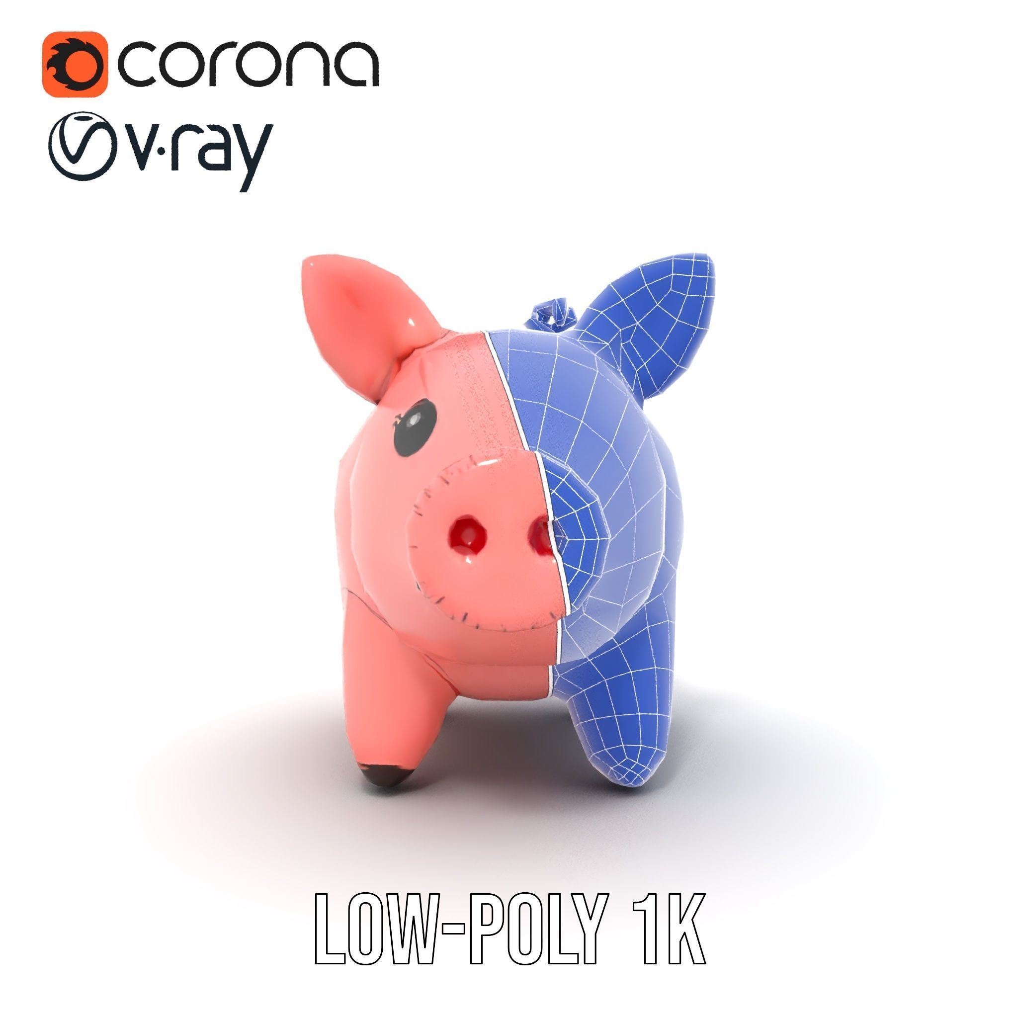 Cute Pig Character D Model Pack Low-poly 3D model_17