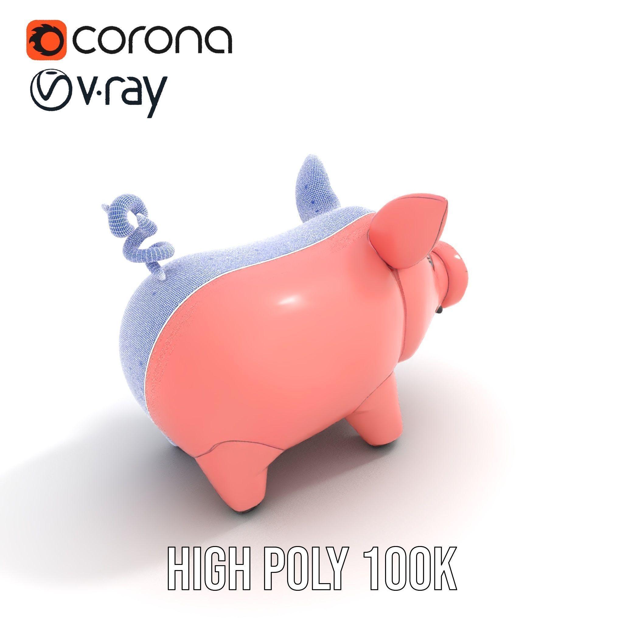 Cute Pig Character D Model Pack Low-poly 3D model_33
