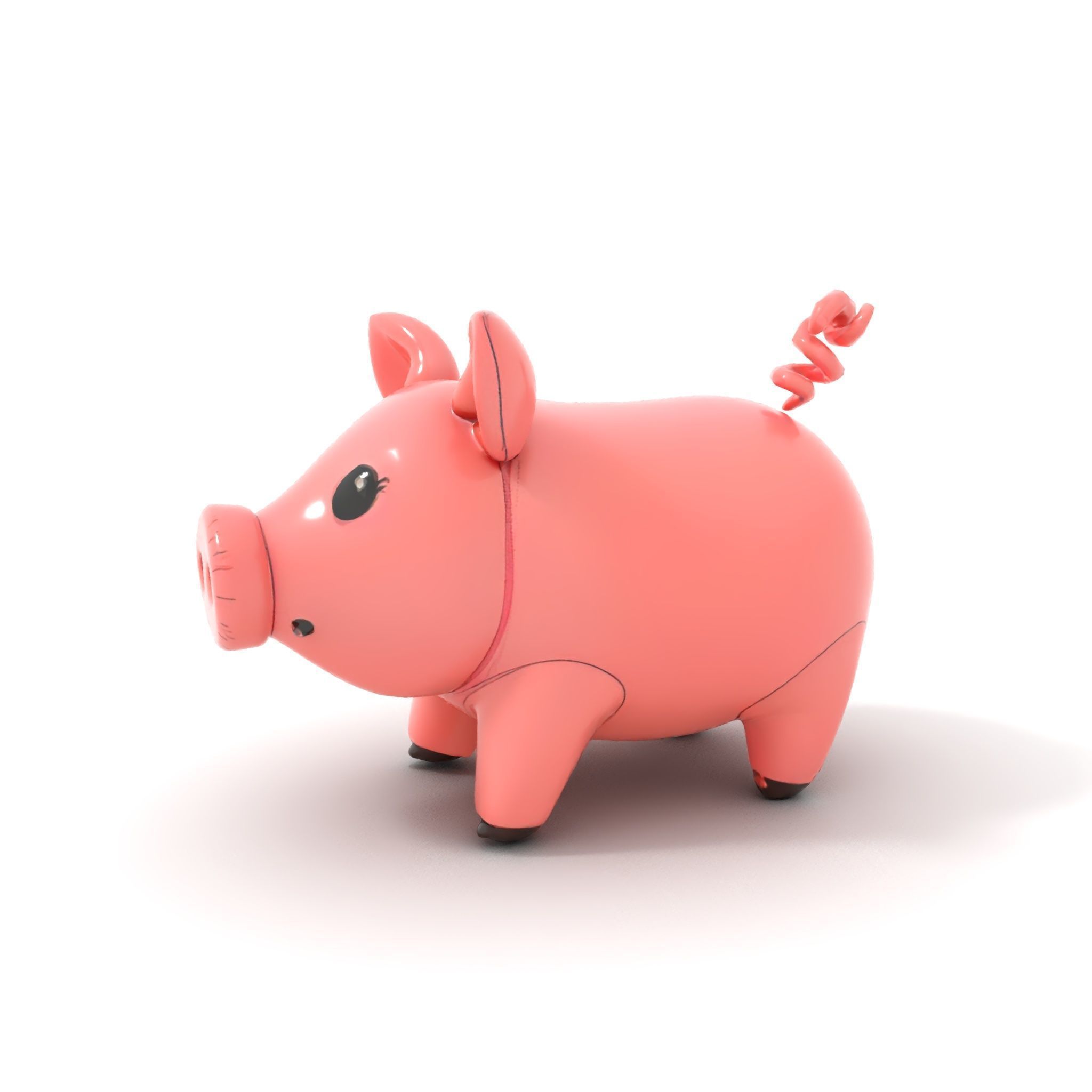 Cute Pig Character D Model Pack Low-poly 3D model_11