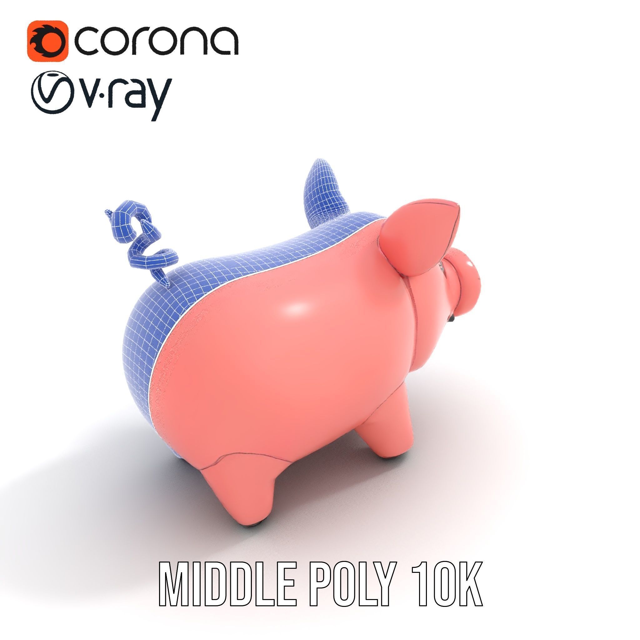 Cute Pig Character D Model Pack Low-poly 3D model_19