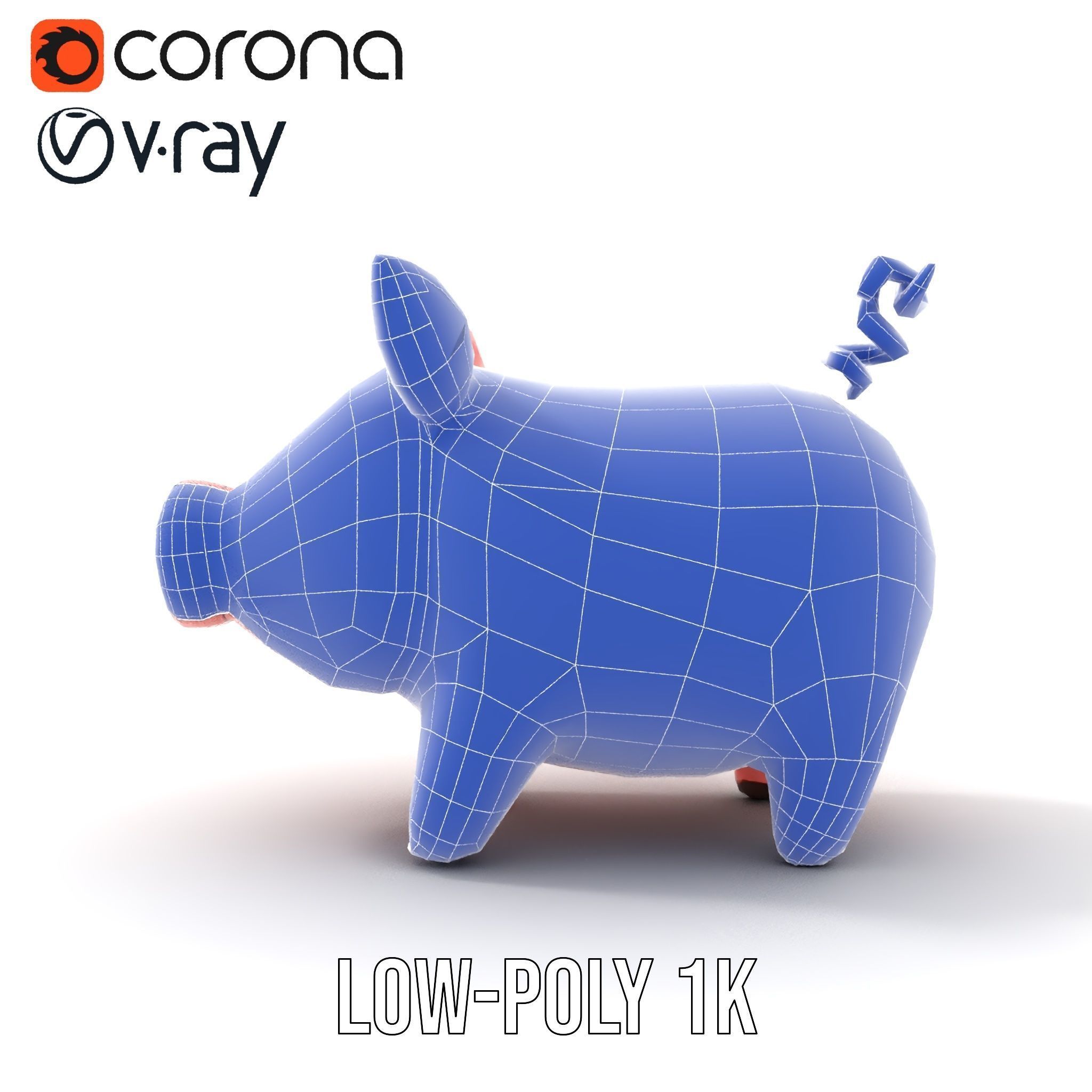 Cute Pig Character D Model Pack Low-poly 3D model_30
