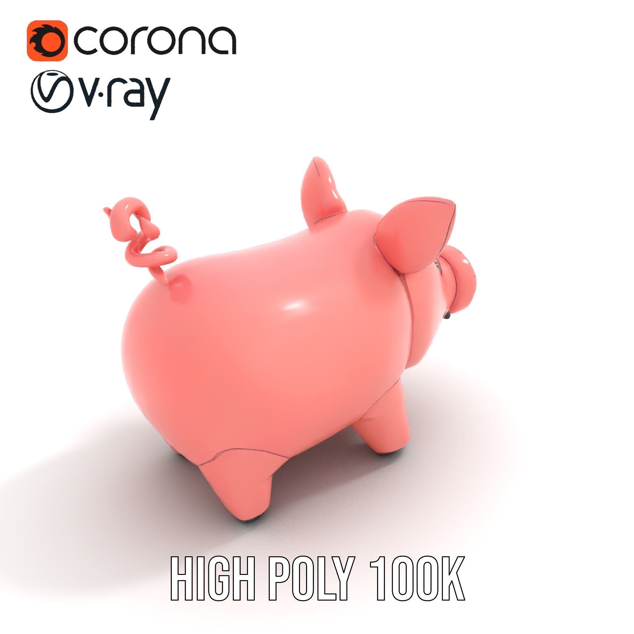 Cute Pig Character D Model Pack Low-poly 3D model_21