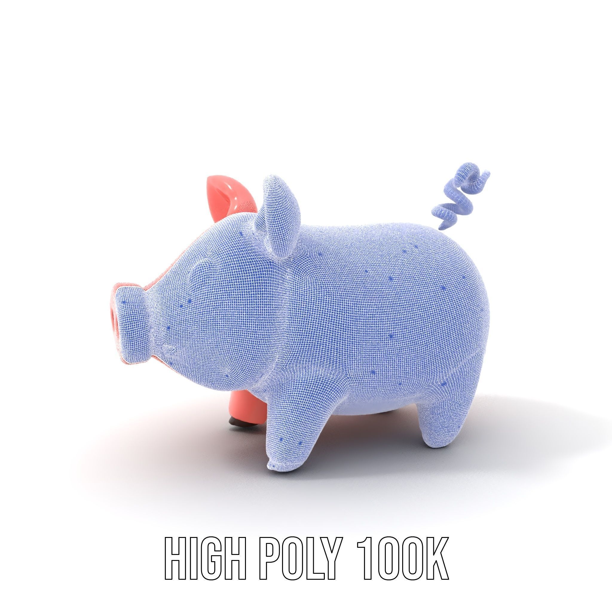 Cute Pig Character D Model Pack Low-poly 3D model_4