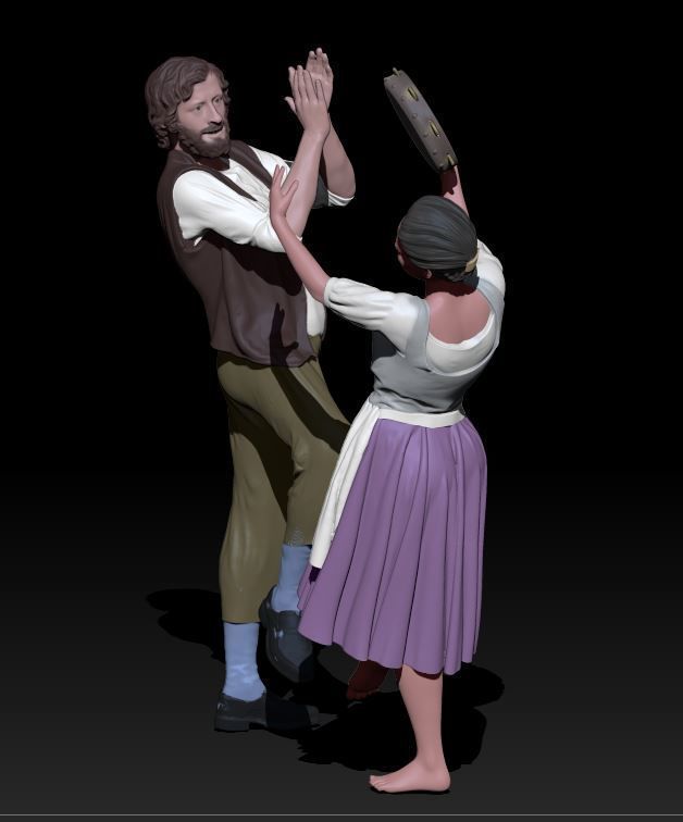 Tarantella dancers 3D print model_1