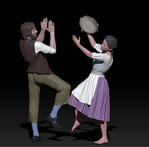 Tarantella dancers 3D print model