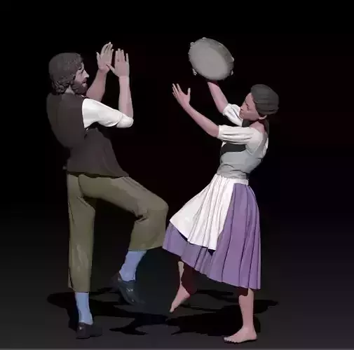 Tarantella dancers 3D print model