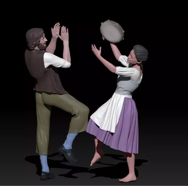 Tarantella dancers 3D print model_0