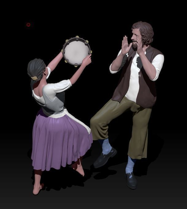 Tarantella dancers 3D print model_2