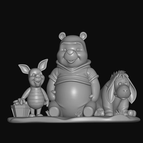 winnie the pooh-piglet-eeyore disney figure 3D print model