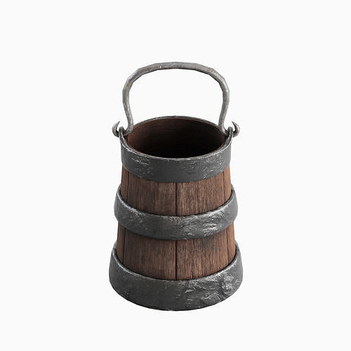 Medieval Bucket 01 Low-poly 3D model