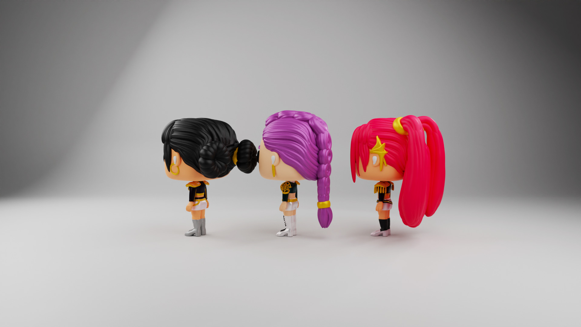 Rumi Zoey and Mira funko pops from kpop demon hunters 3D print model_14