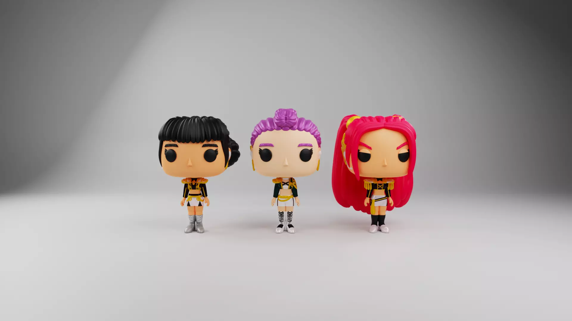 Rumi Zoey and Mira funko pops from kpop demon hunters 3D print model_0
