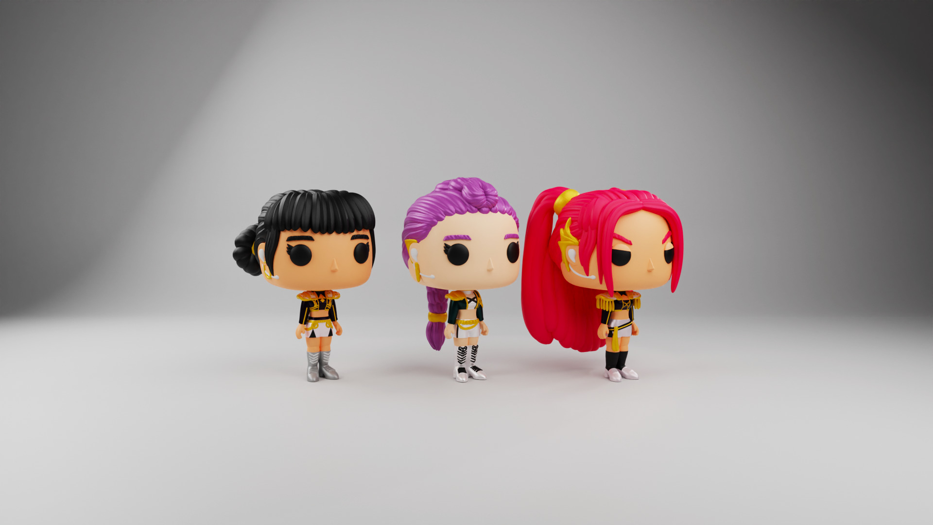 Rumi Zoey and Mira funko pops from kpop demon hunters 3D print model_7