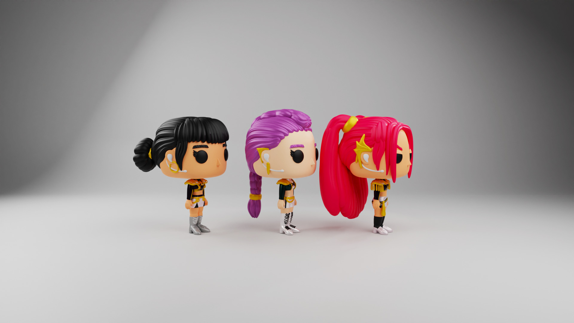 Rumi Zoey and Mira funko pops from kpop demon hunters 3D print model_8