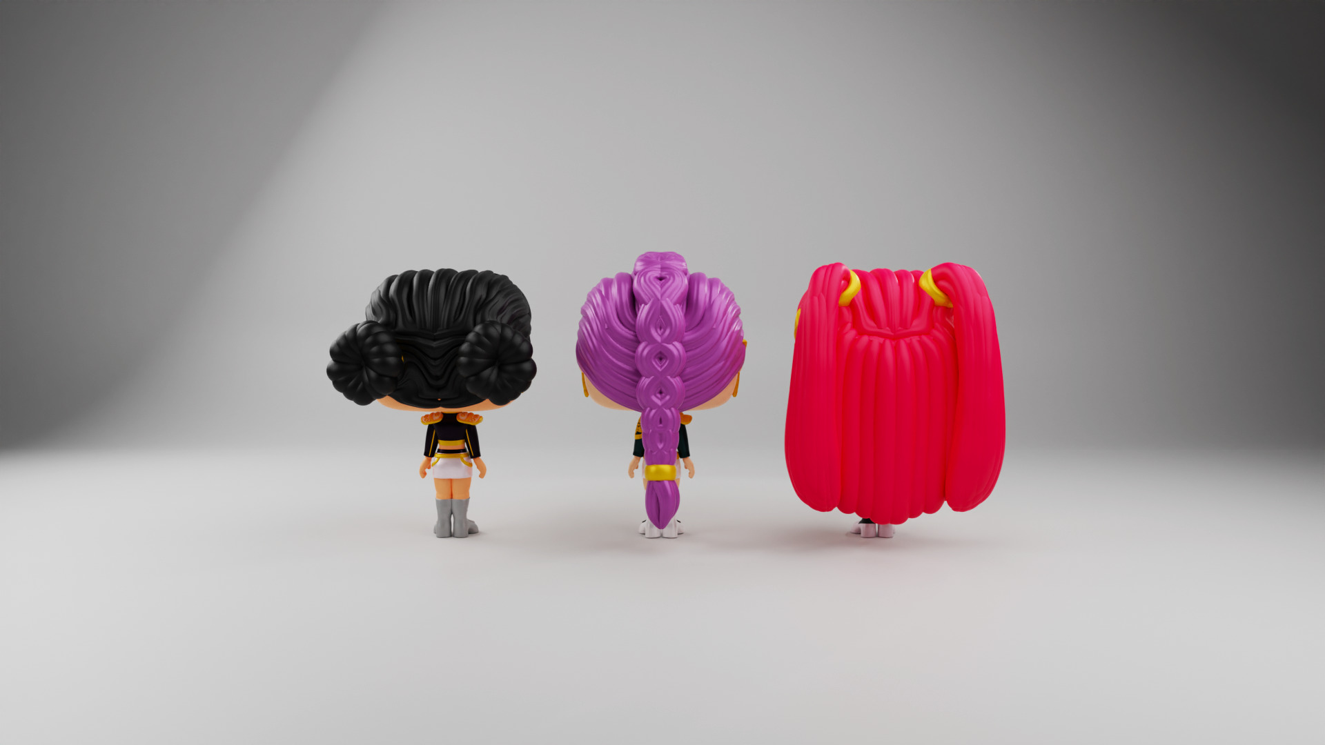 Rumi Zoey and Mira funko pops from kpop demon hunters 3D print model_12