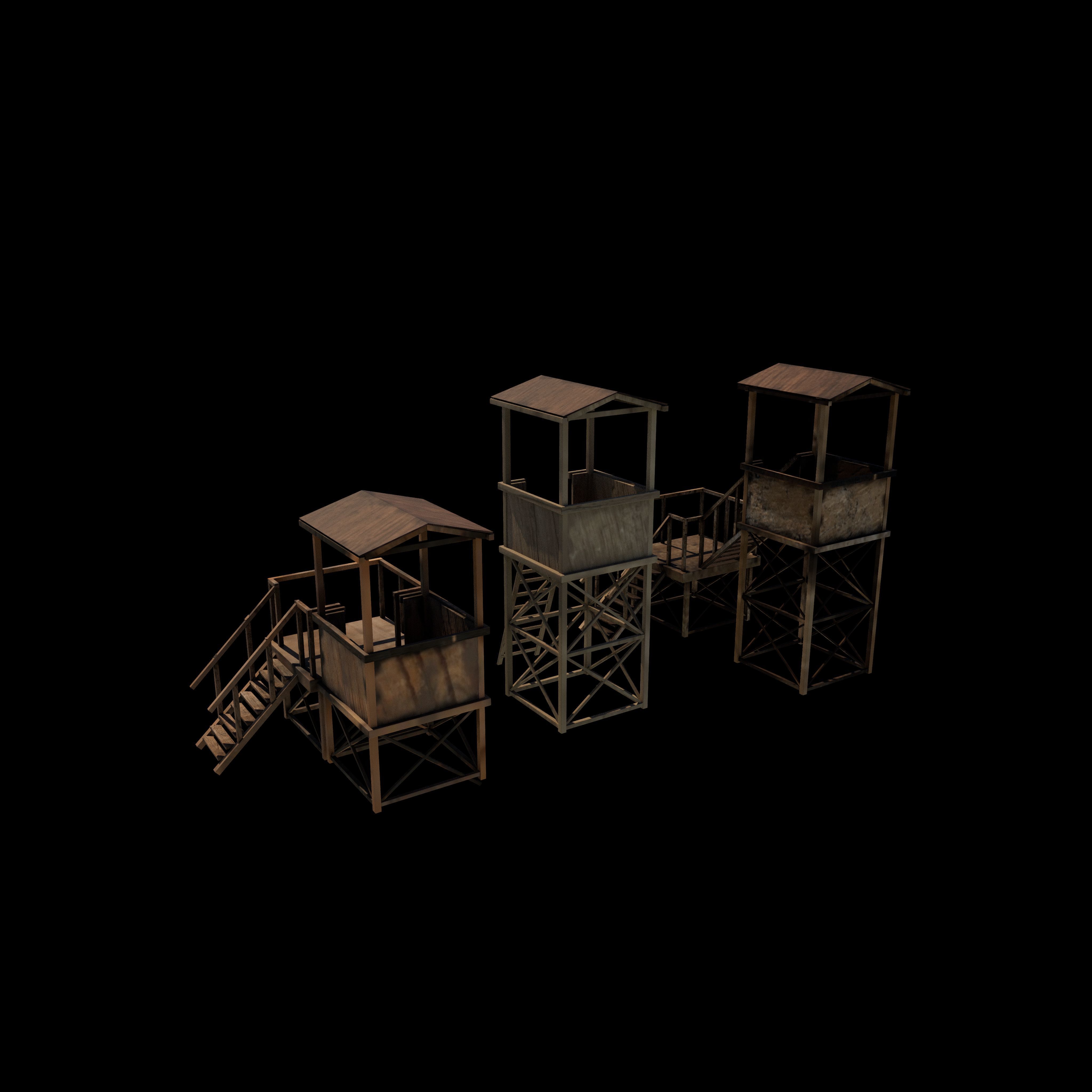 Military Guard Tower 3D model_10