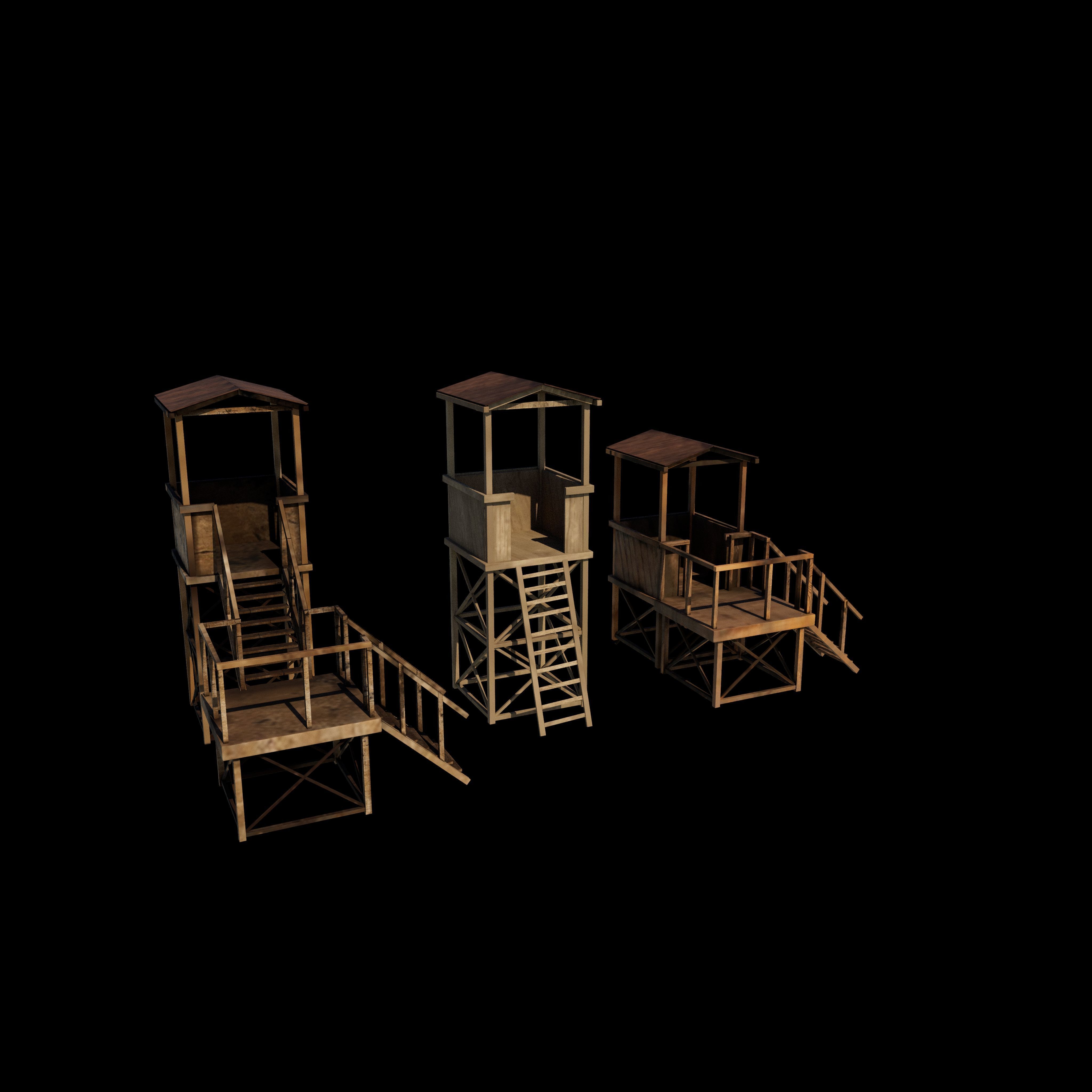 Military Guard Tower 3D model_11