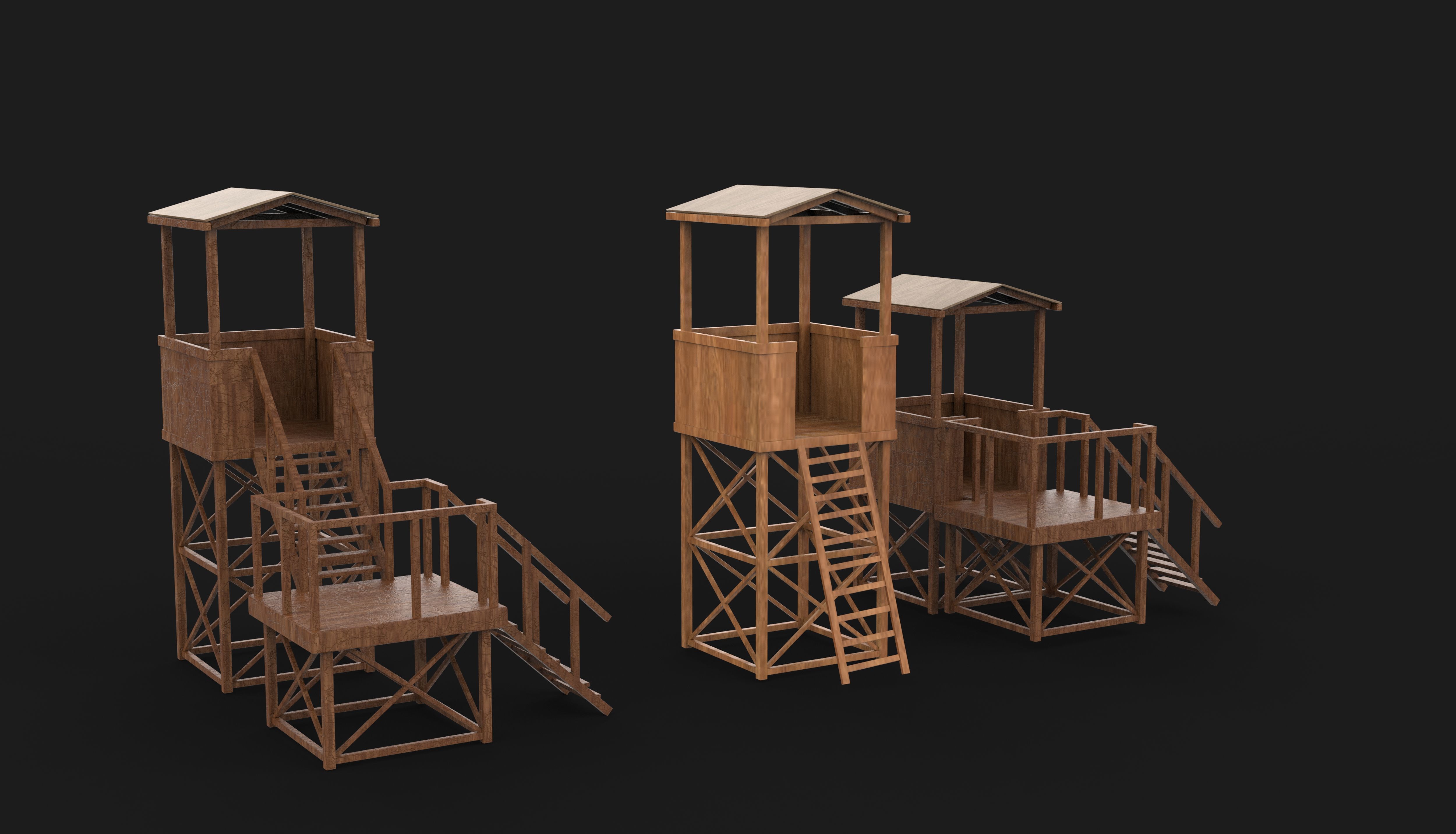Military Guard Tower 3D model_4