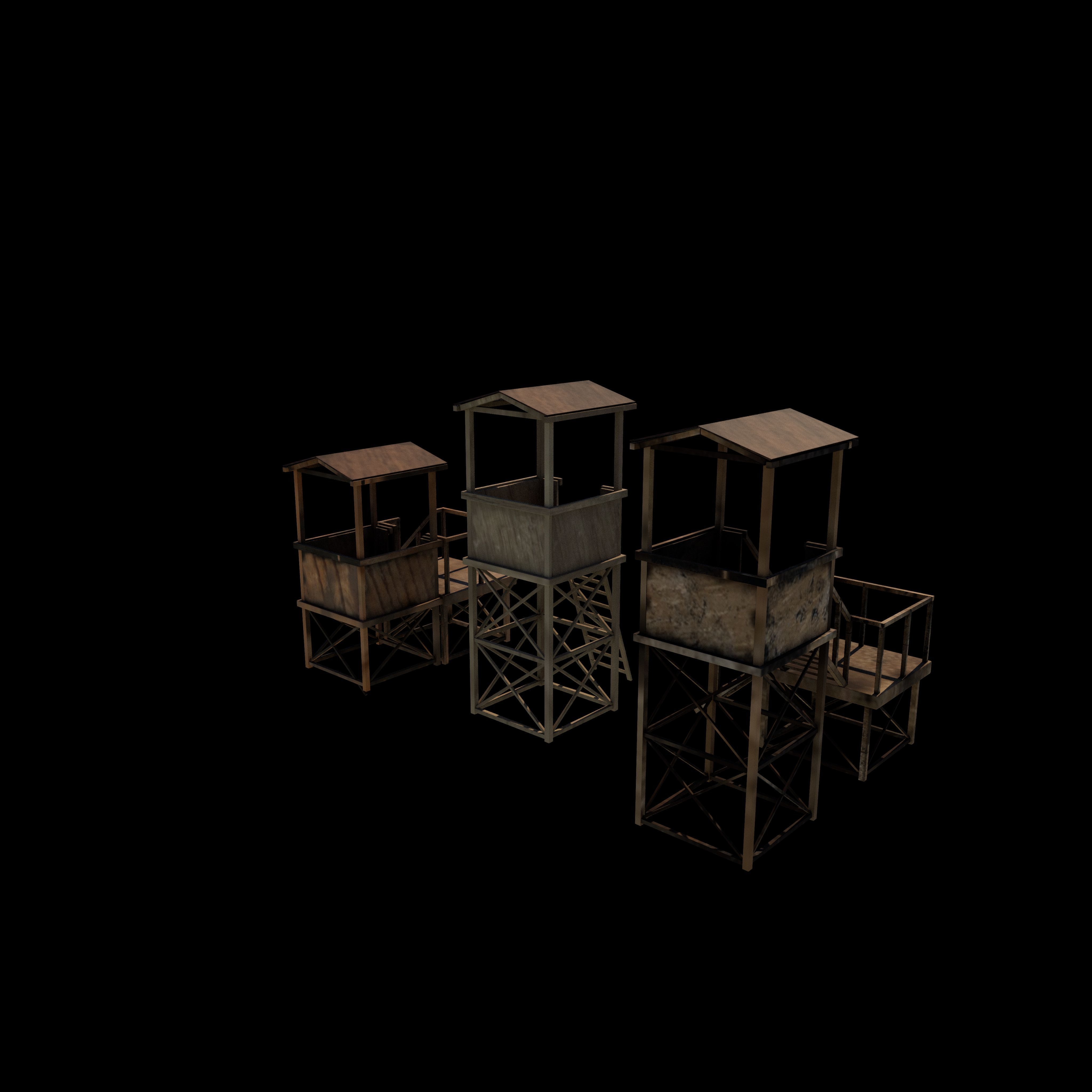 Military Guard Tower 3D model_12