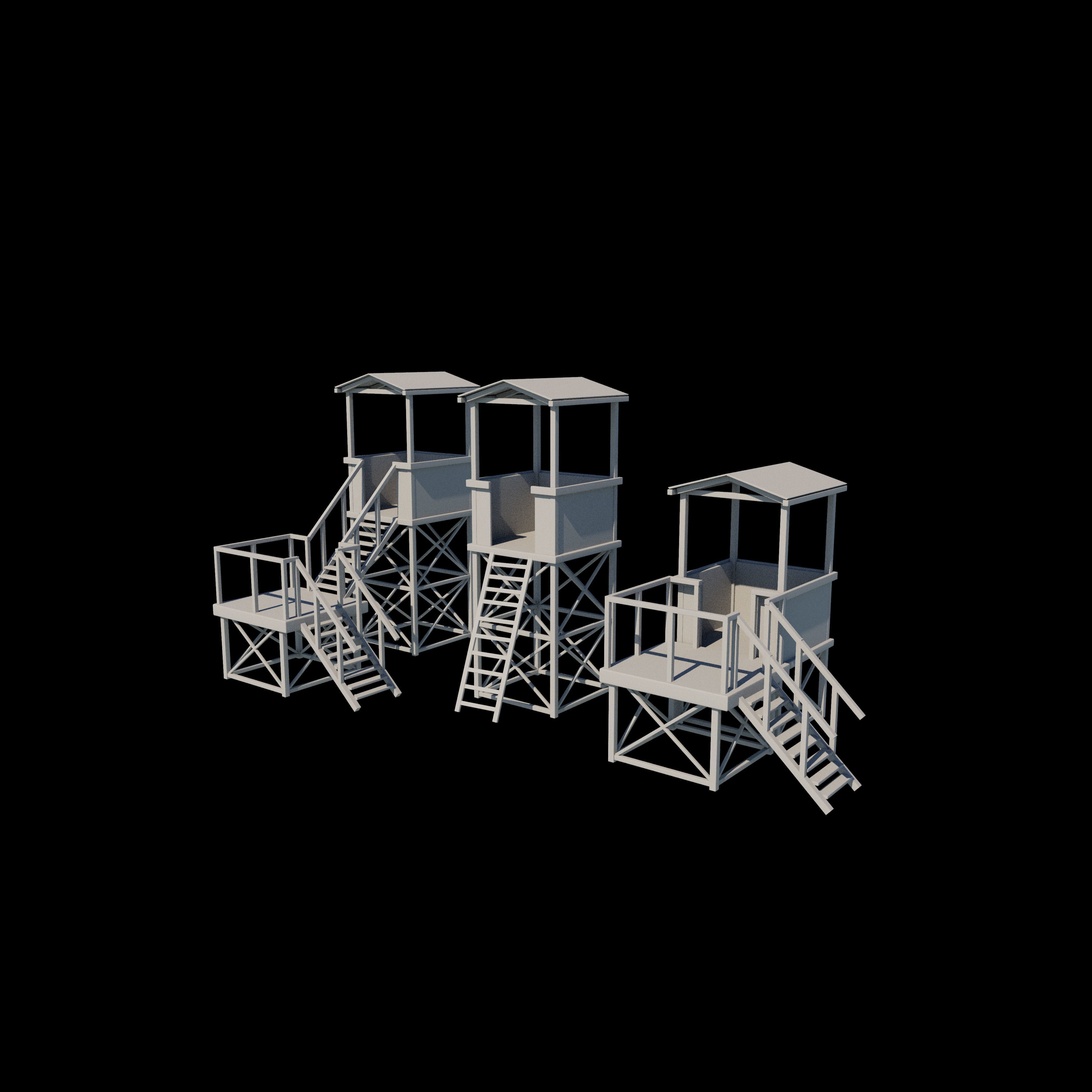 Military Guard Tower 3D model_9