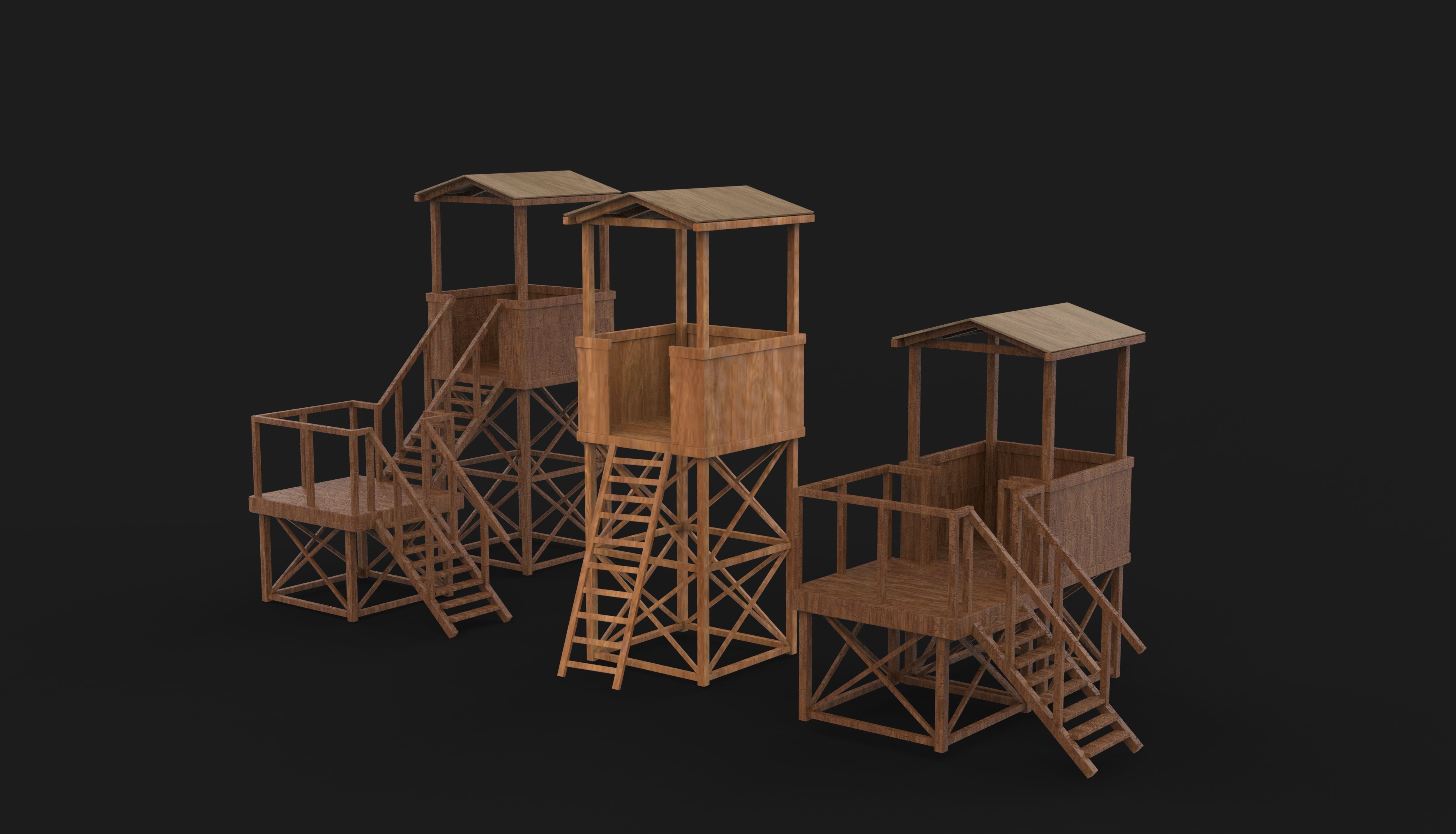Military Guard Tower 3D model_2