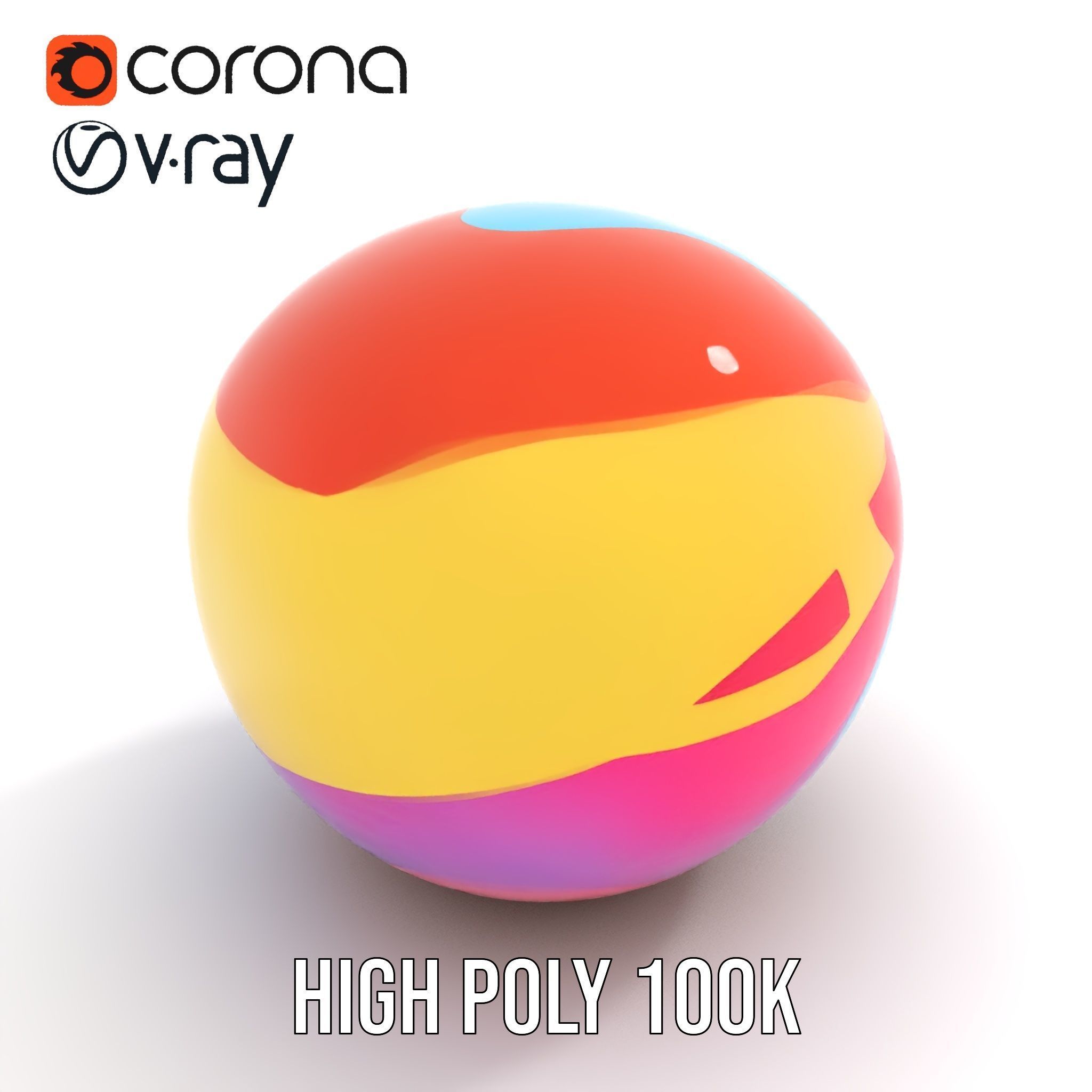 Colorful Beach Ball Model Pack Low-poly 3D model_26