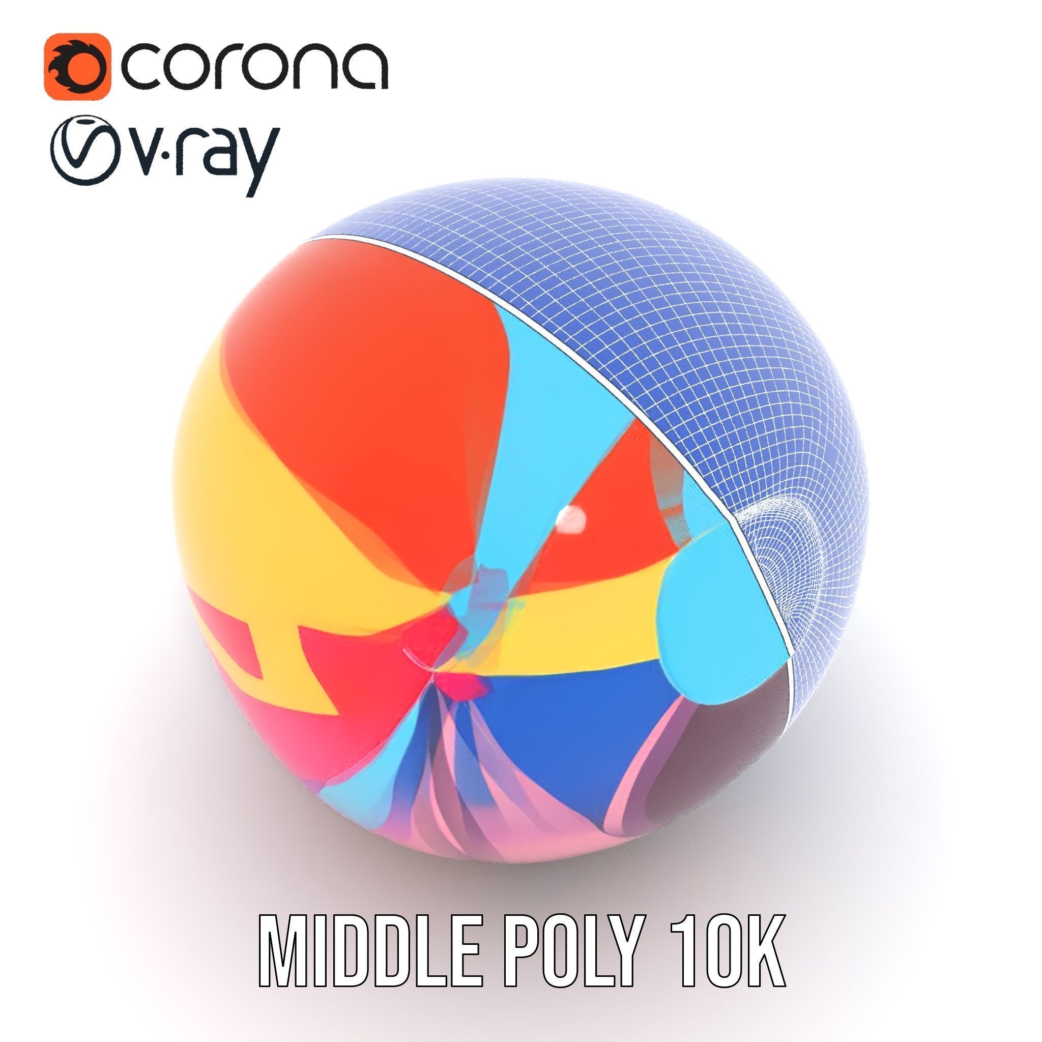 Colorful Beach Ball Model Pack Low-poly 3D model_29