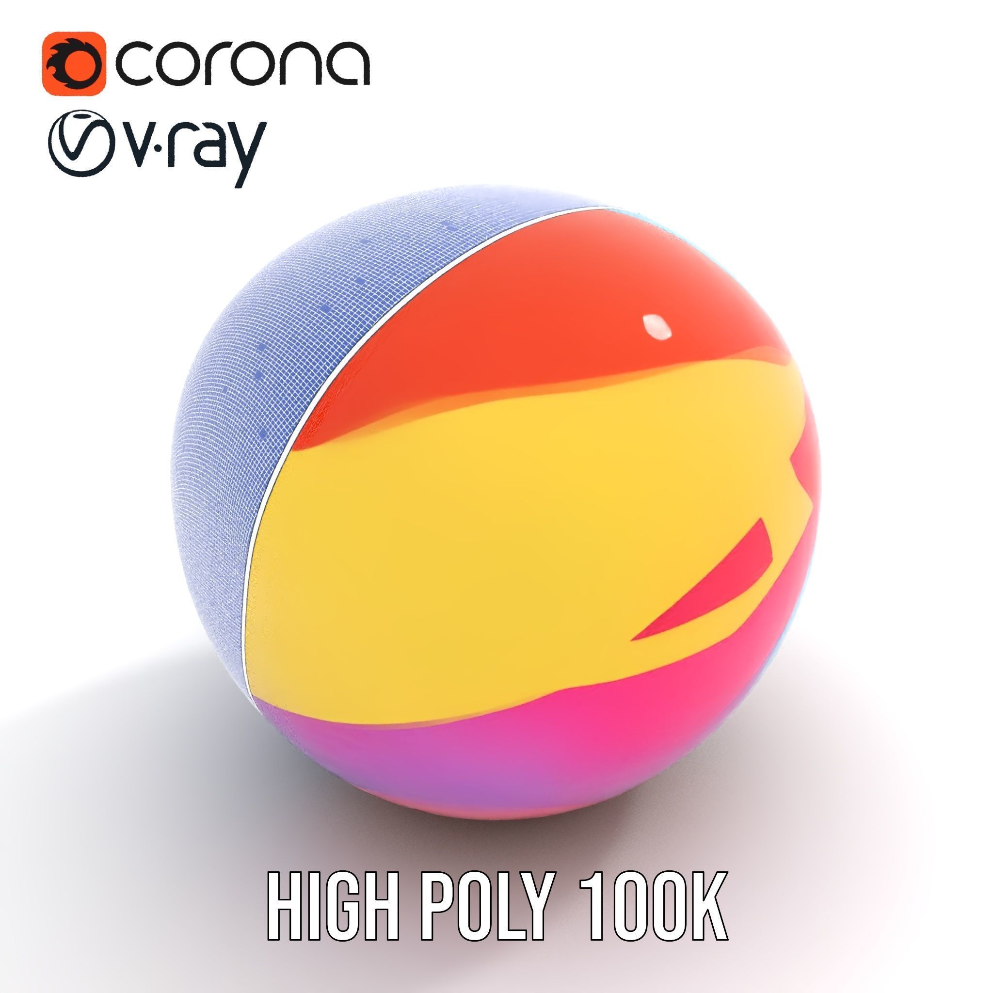 Colorful Beach Ball Model Pack Low-poly 3D model_34