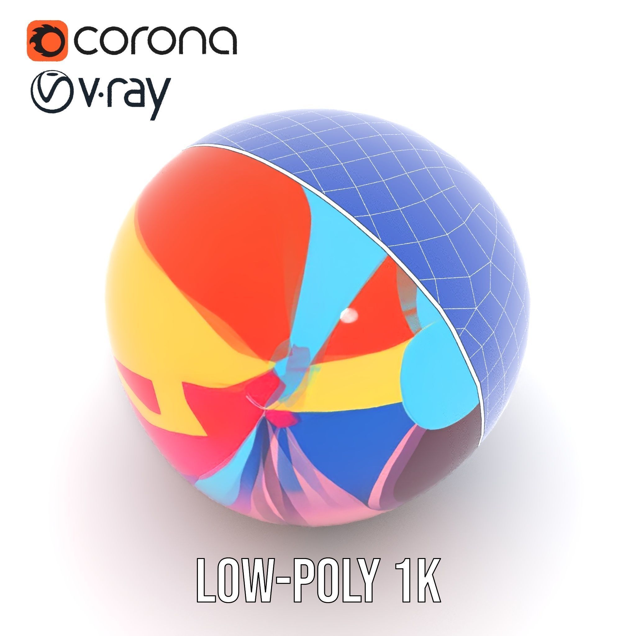 Colorful Beach Ball Model Pack Low-poly 3D model_22