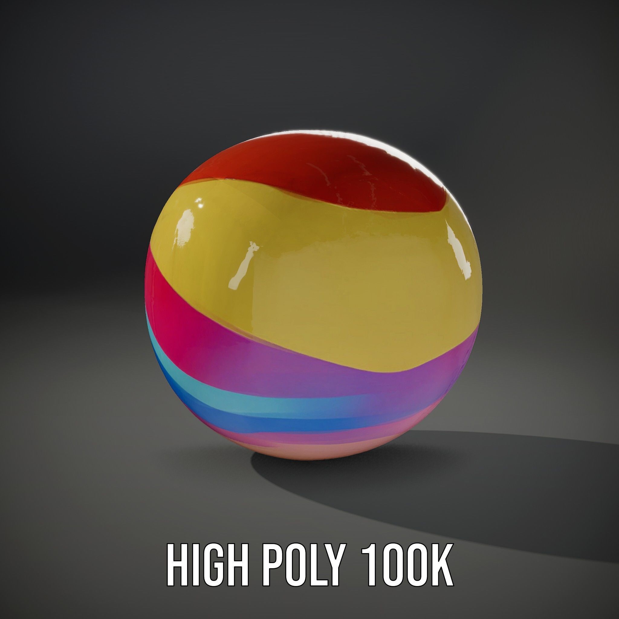 Colorful Beach Ball Model Pack Low-poly 3D model_8