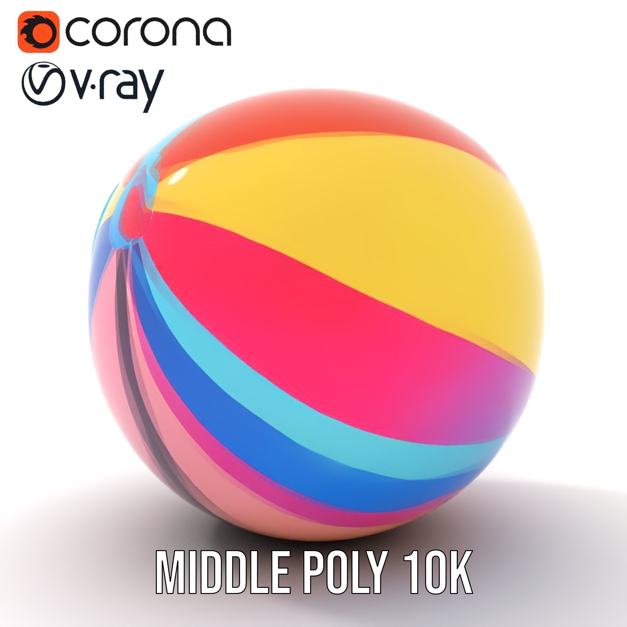 Colorful Beach Ball Model Pack Low-poly 3D model_6