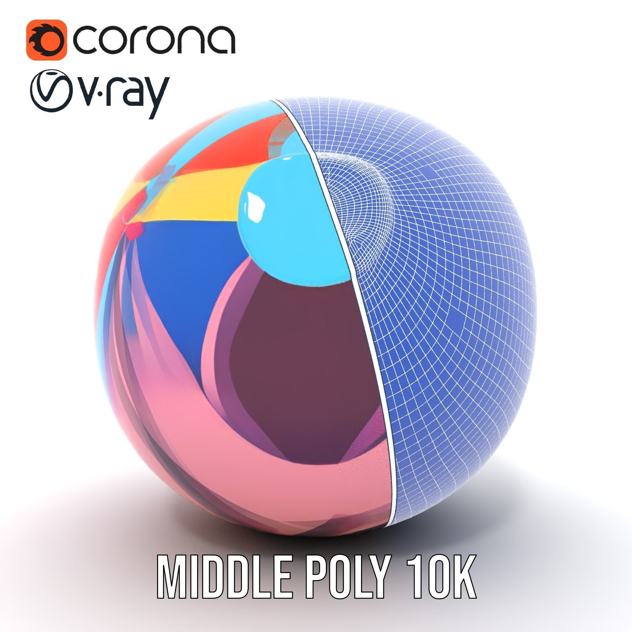 Colorful Beach Ball Model Pack Low-poly 3D model_21
