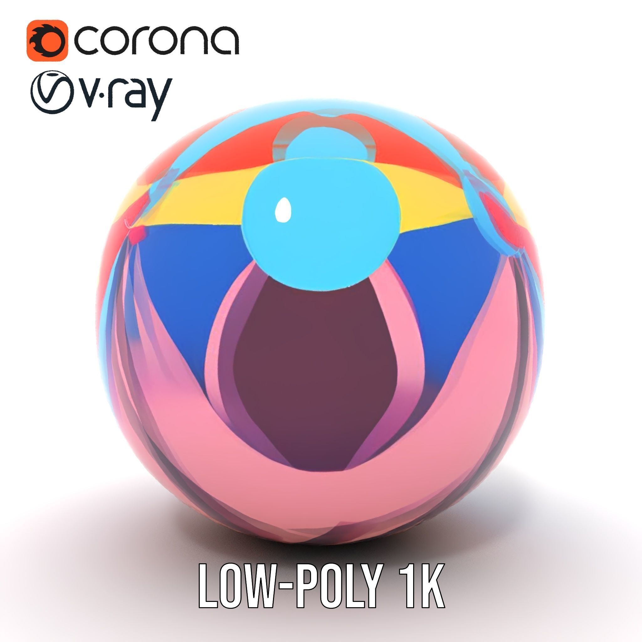 Colorful Beach Ball Model Pack Low-poly 3D model_28