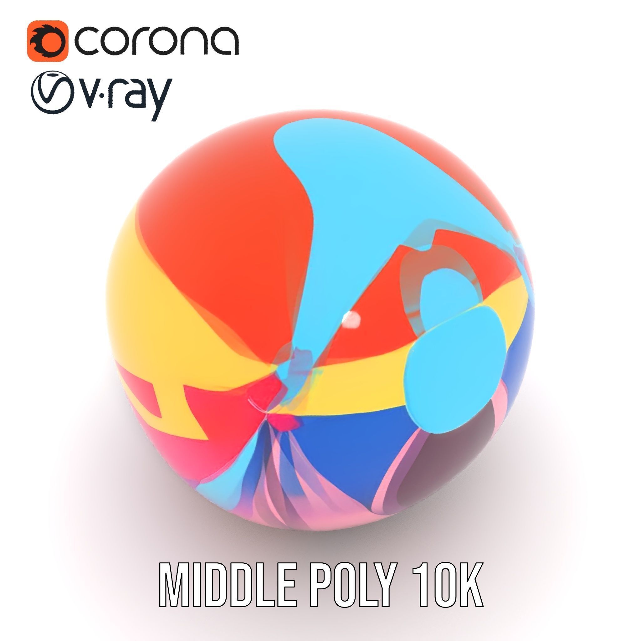 Colorful Beach Ball Model Pack Low-poly 3D model_5