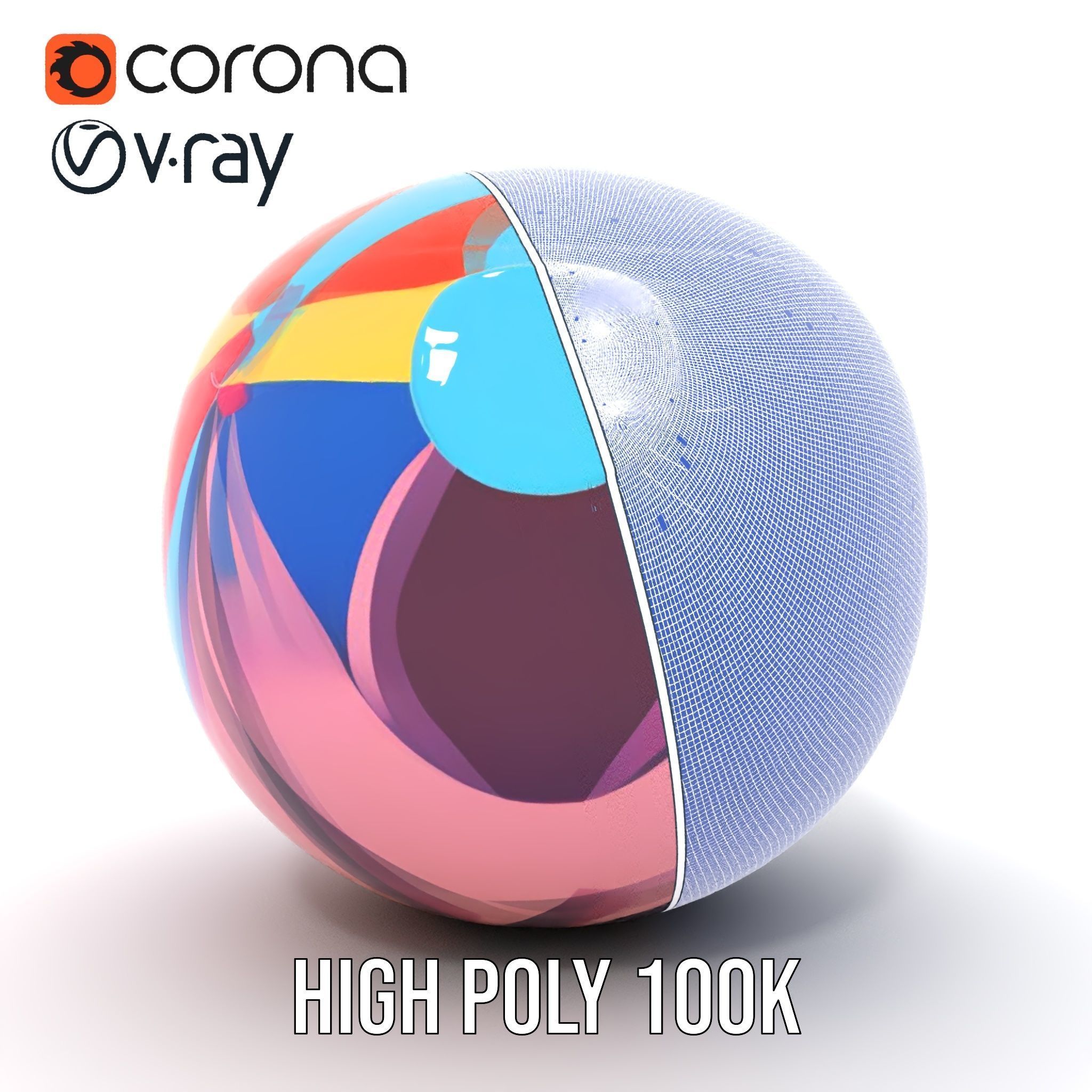 Colorful Beach Ball Model Pack Low-poly 3D model_32