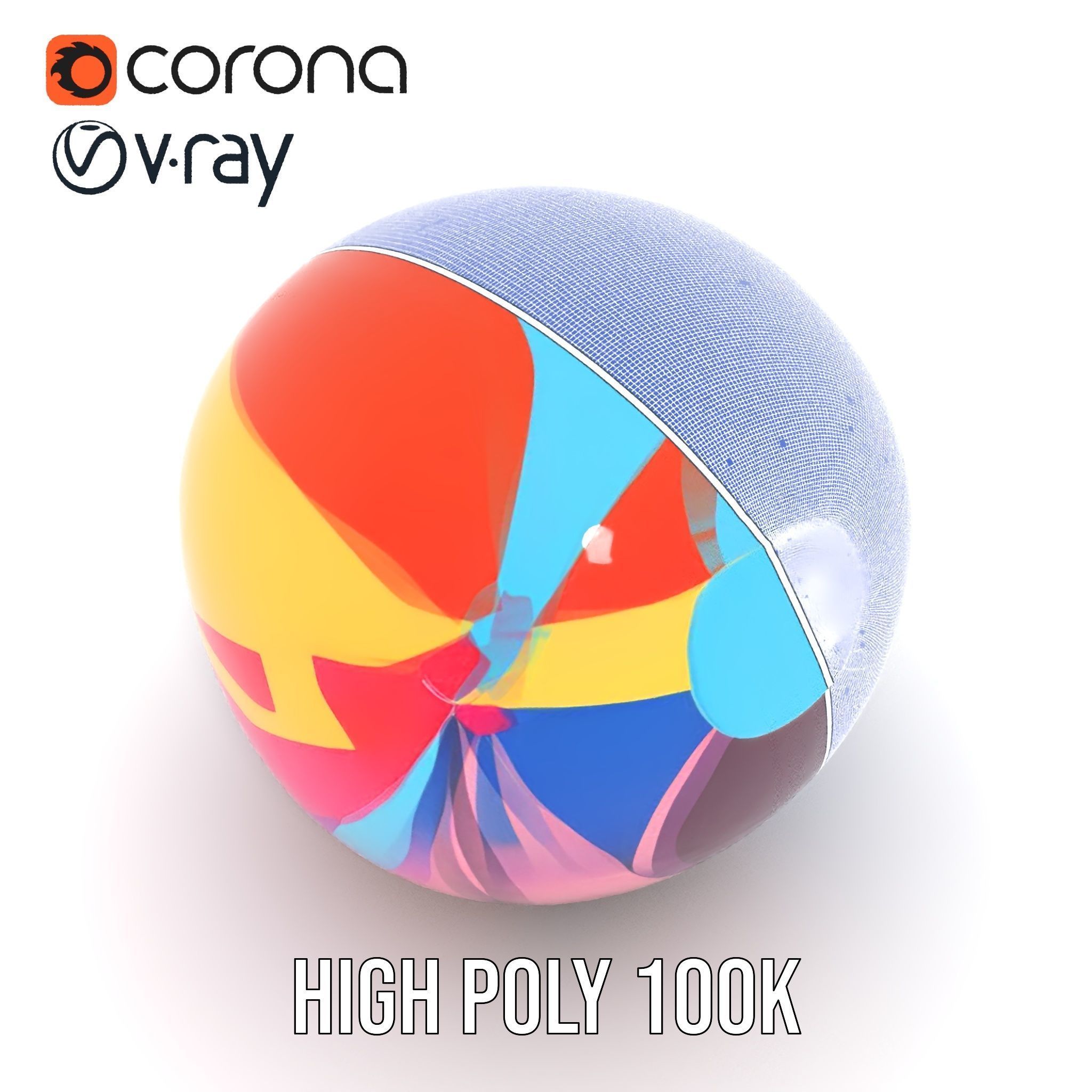 Colorful Beach Ball Model Pack Low-poly 3D model_31