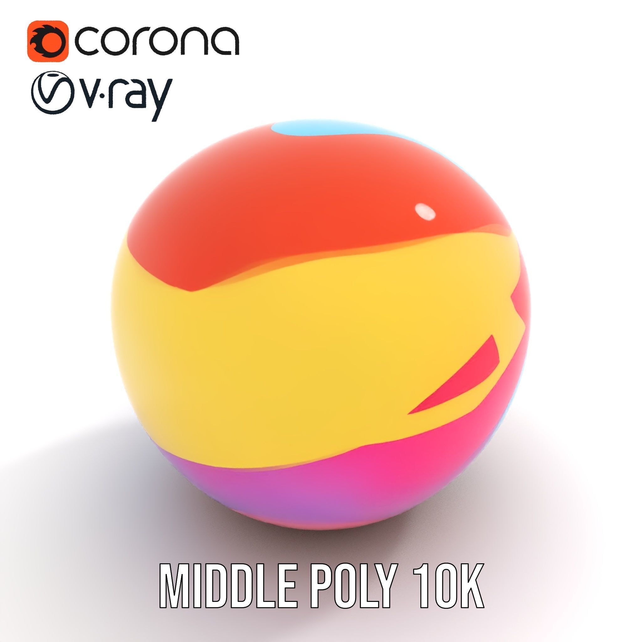 Colorful Beach Ball Model Pack Low-poly 3D model_11